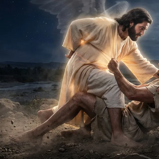 Jacob Wrestles the Angel at Night