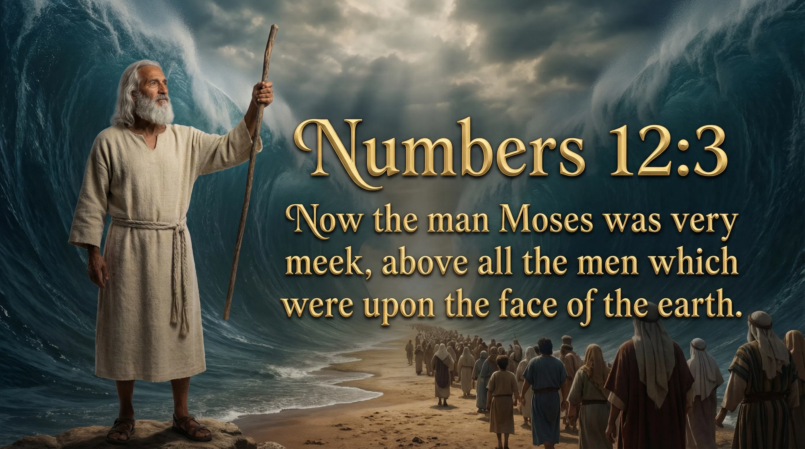 Moses at the Red Sea with Numbers Twelve Three