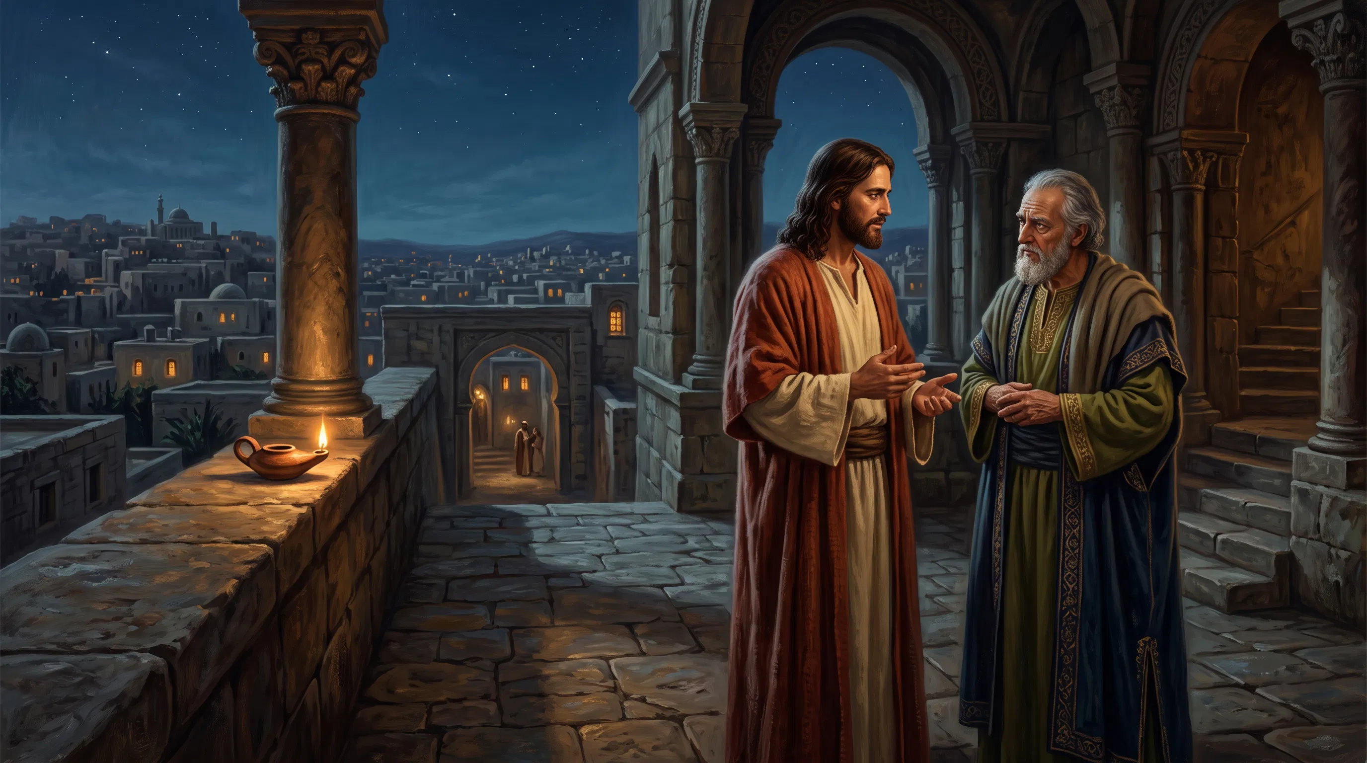 Jesus Speaks with Nicodemus at Night