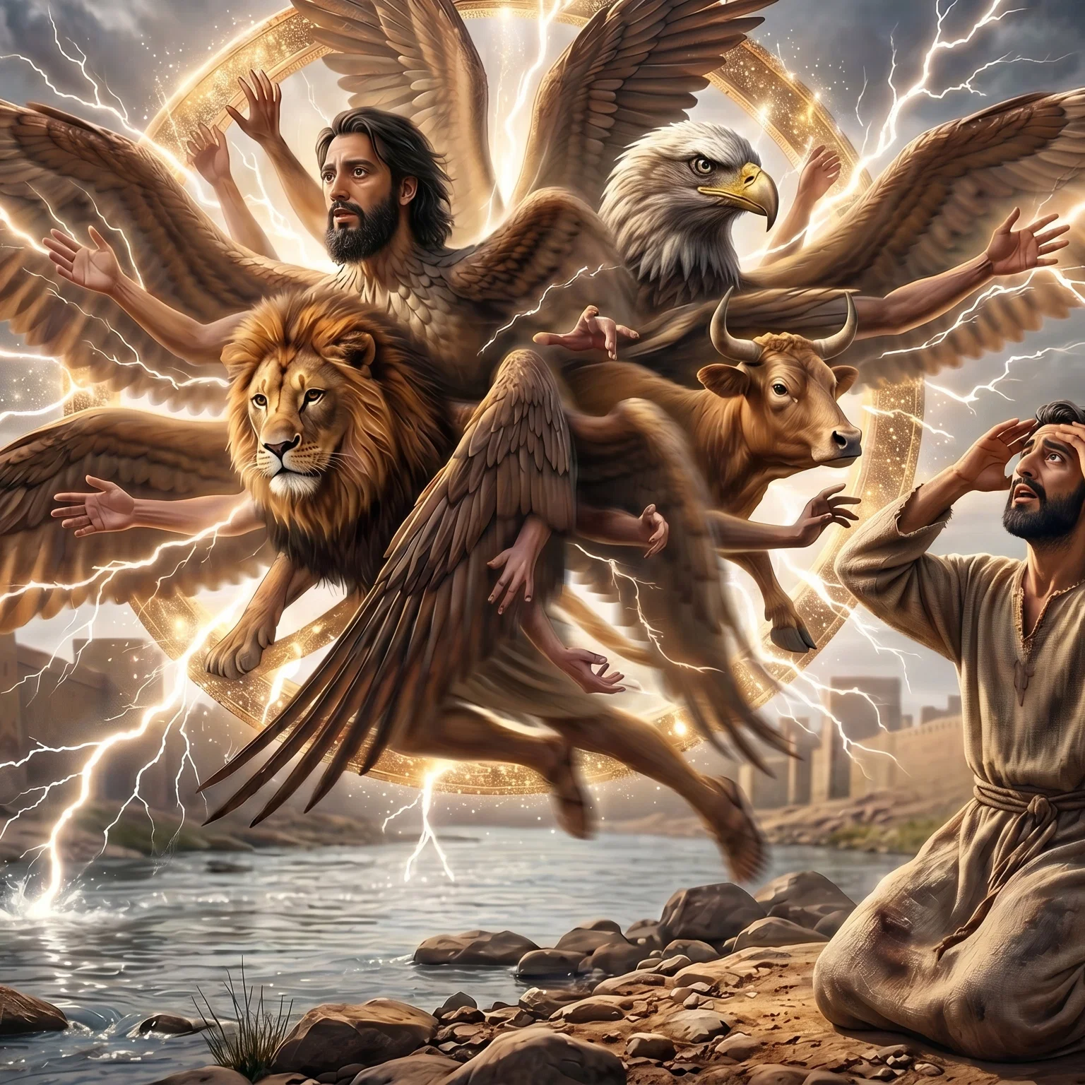 The Celestial Cherubim Amidst Divine Fire