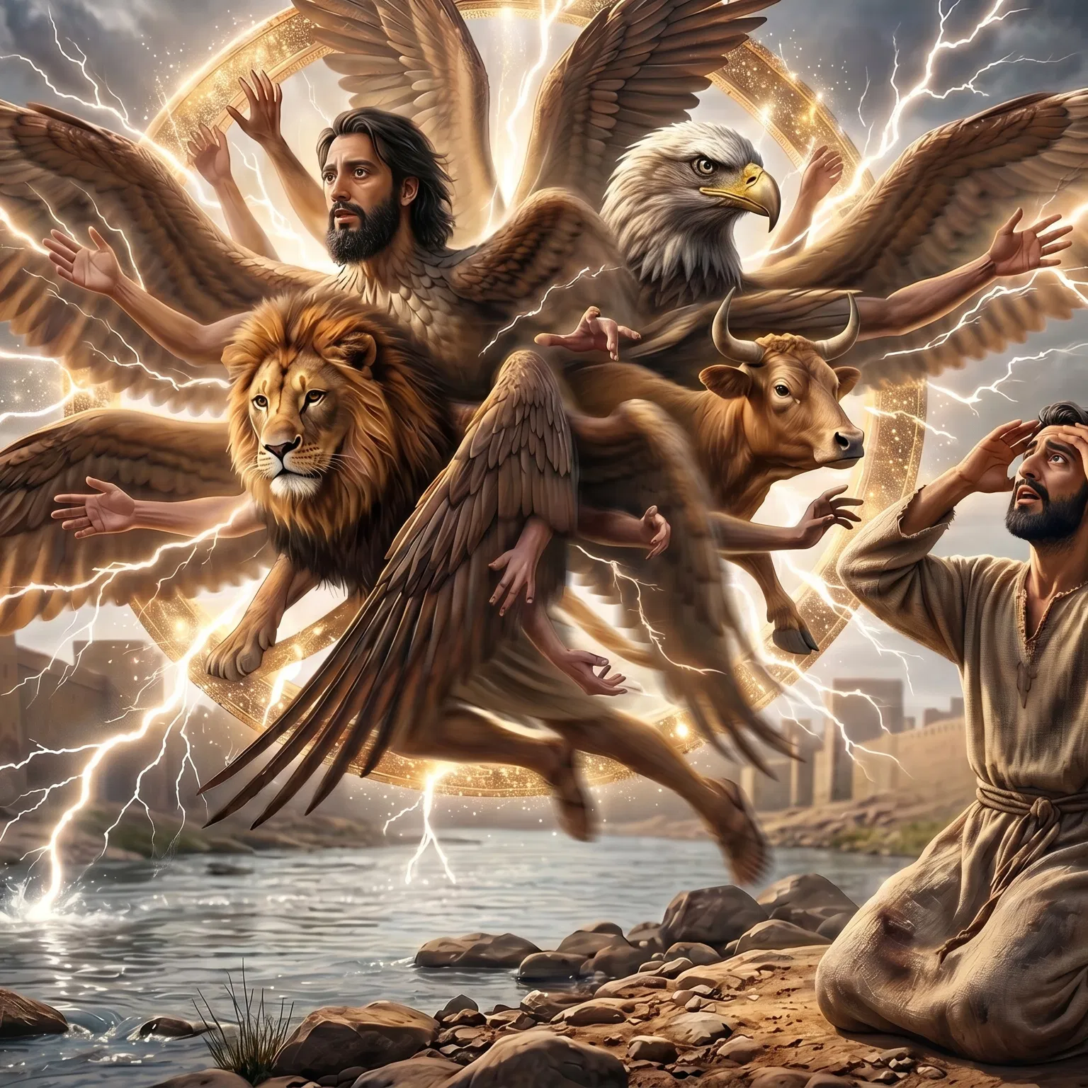 The Celestial Cherubim Amidst Divine Fire