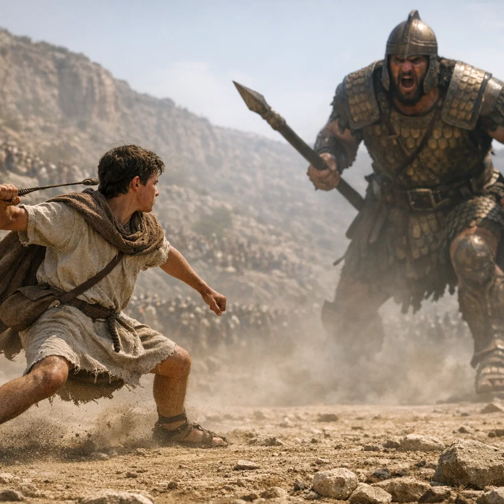 David Faces the Philistine Giant