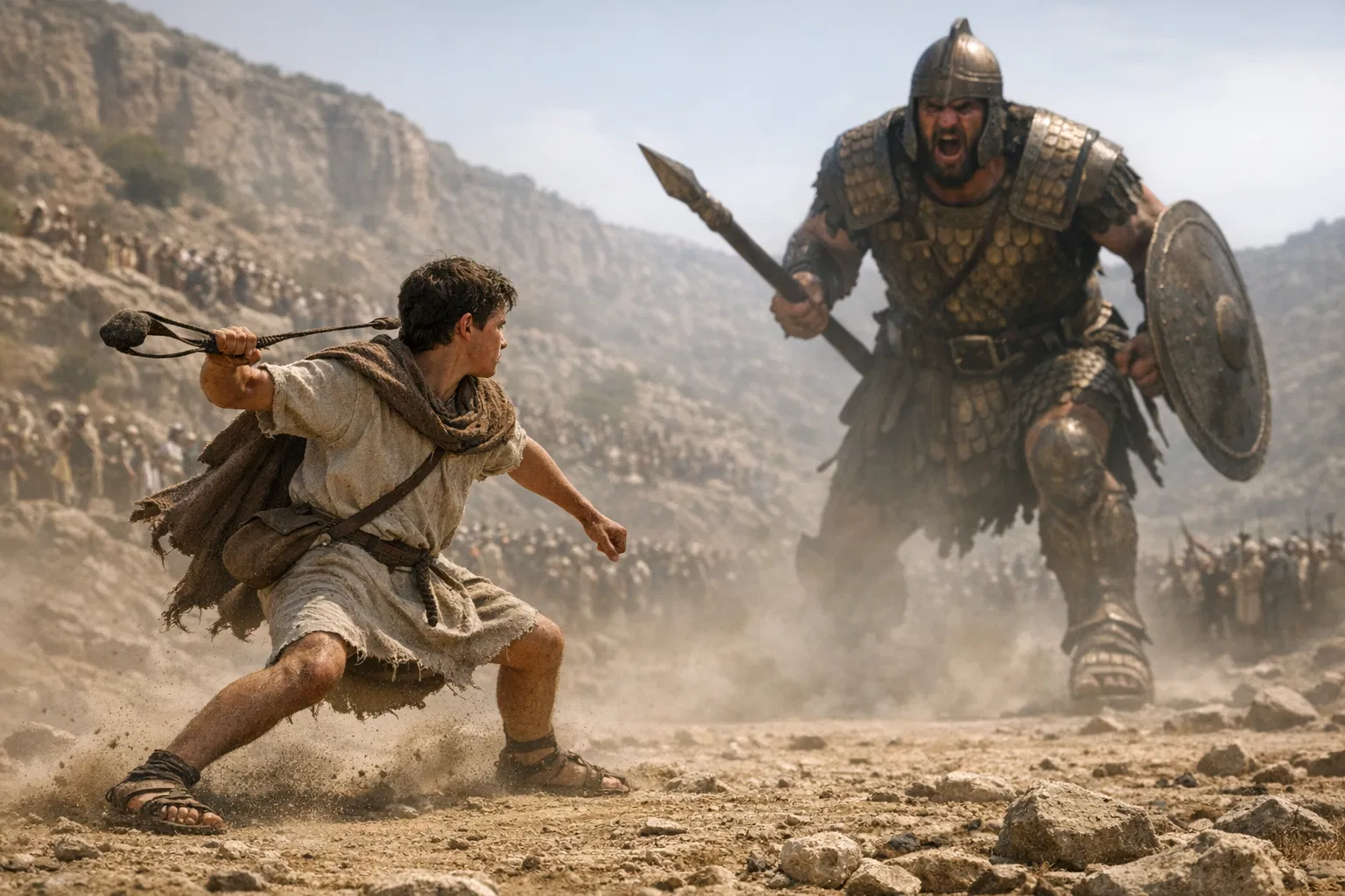 David Faces the Philistine Giant