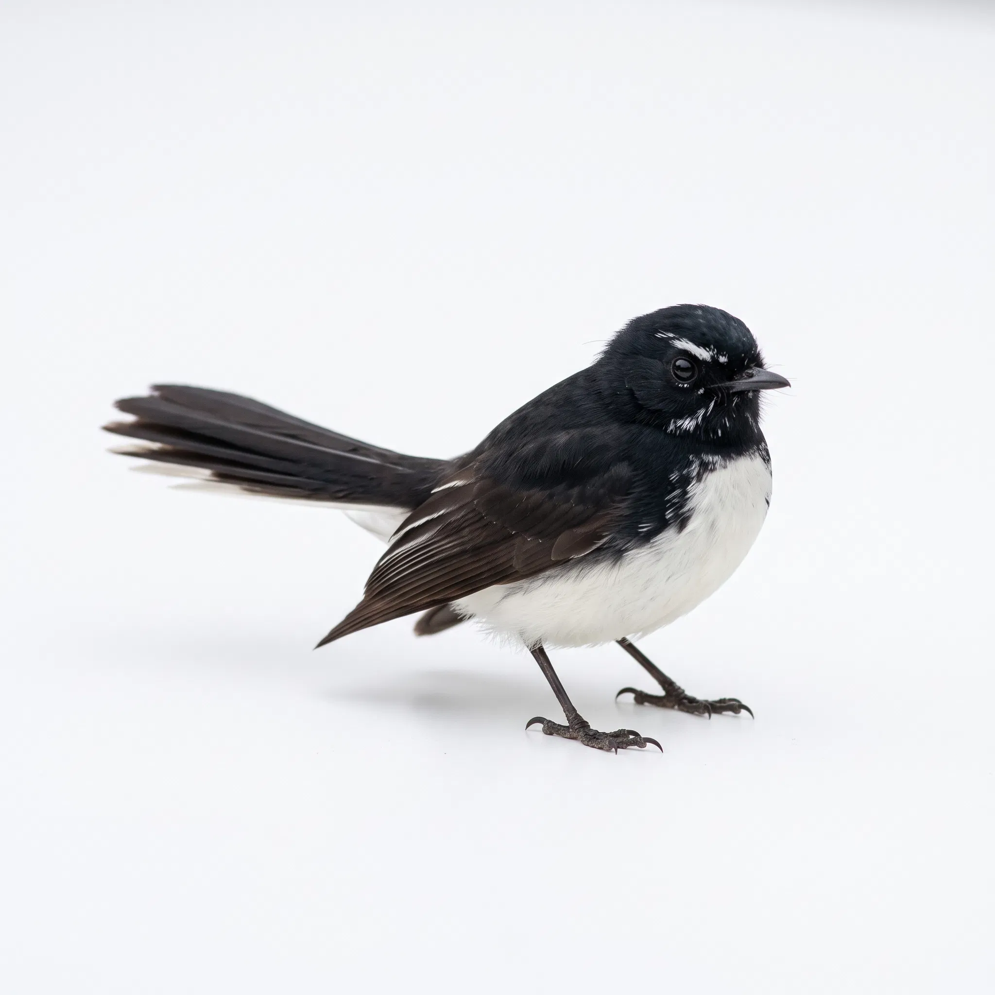 Willy Wagtail With Fanned Tail