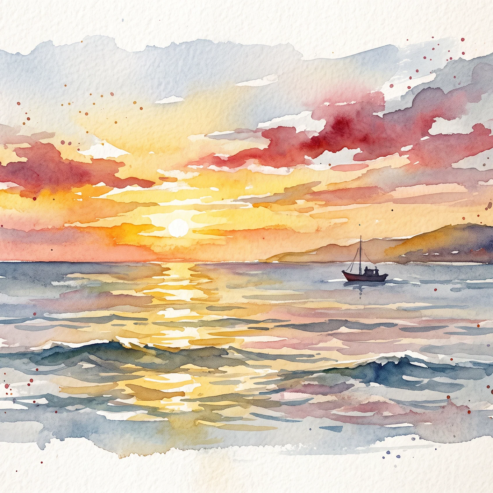 Divine Light Over The Calm Sea