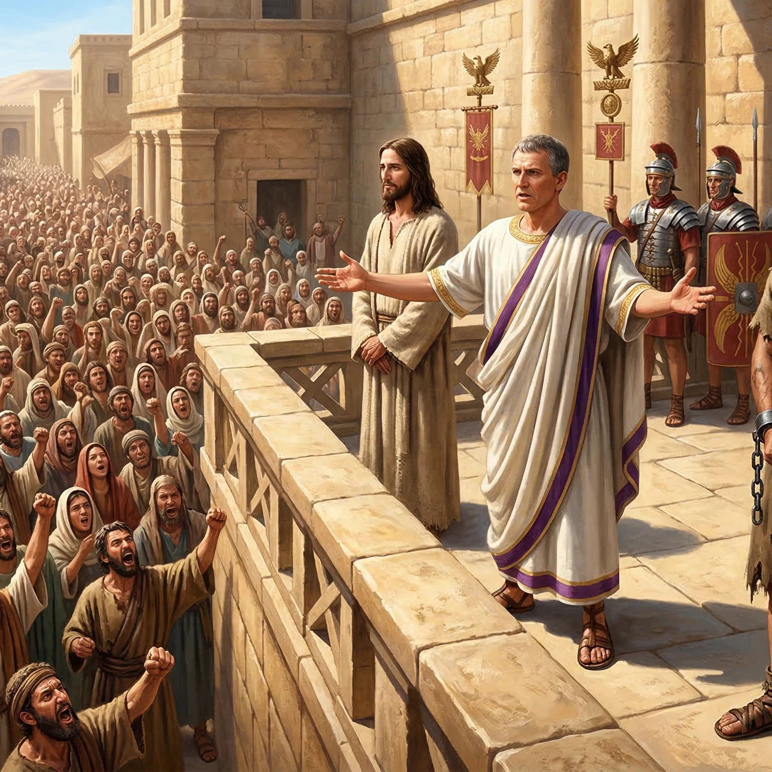 Pilate Presents Jesus and Barabbas