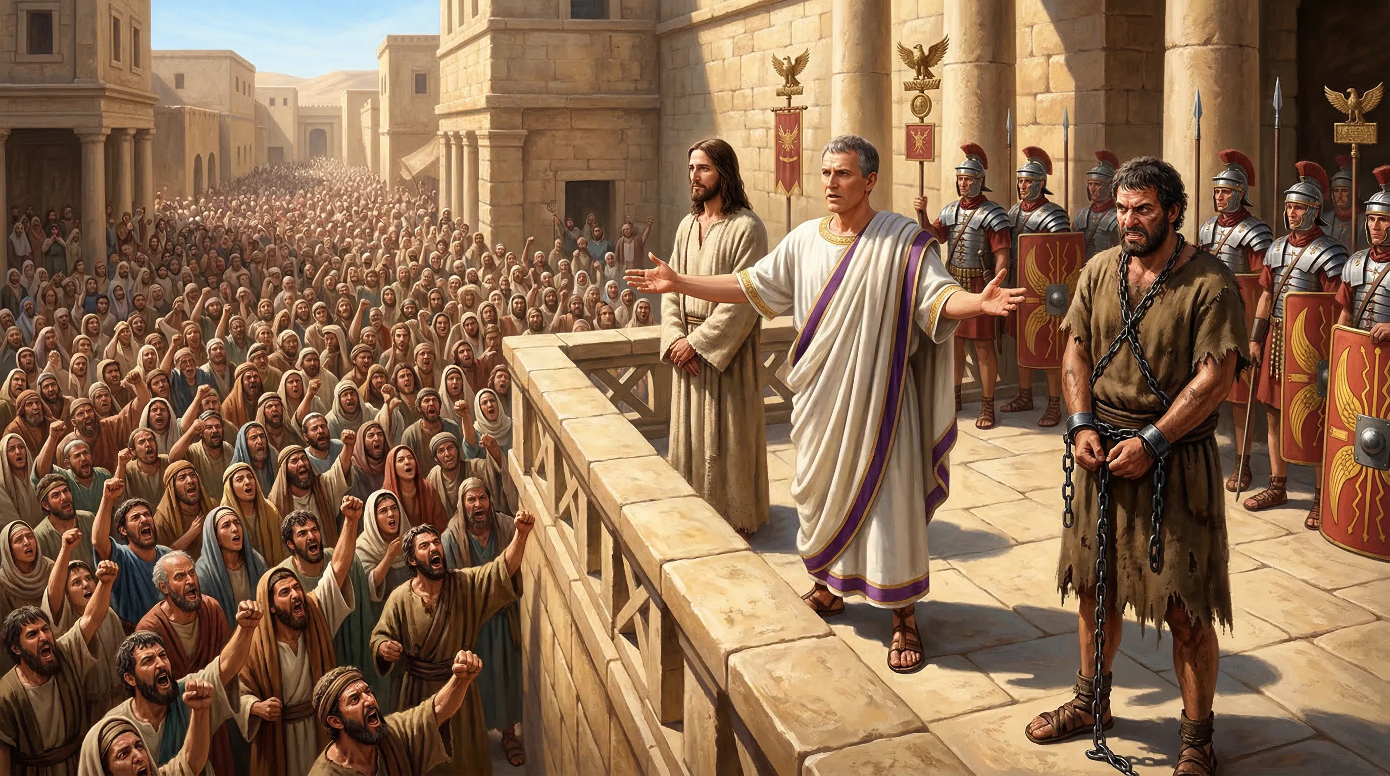 Pilate Presents Jesus and Barabbas to the Crowd