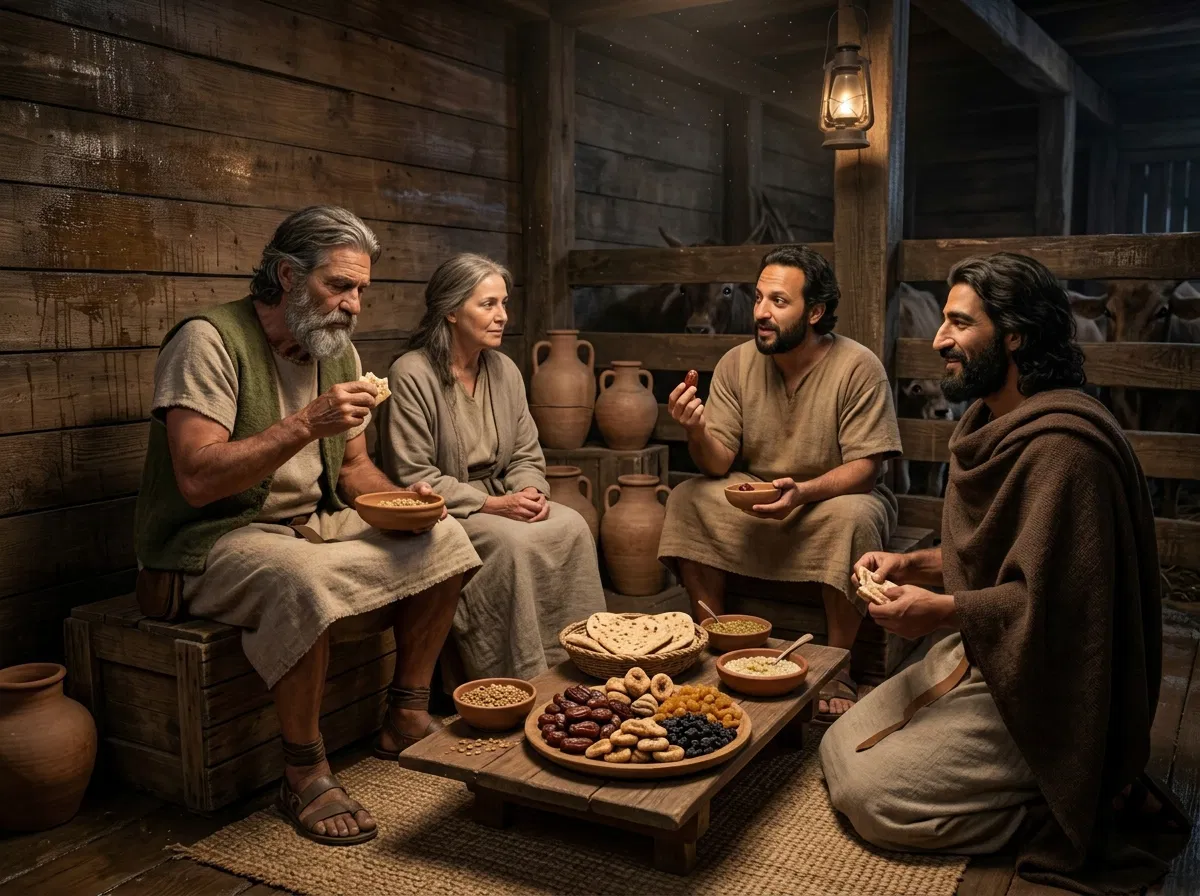 Noah's Family Eating Together on the Ark