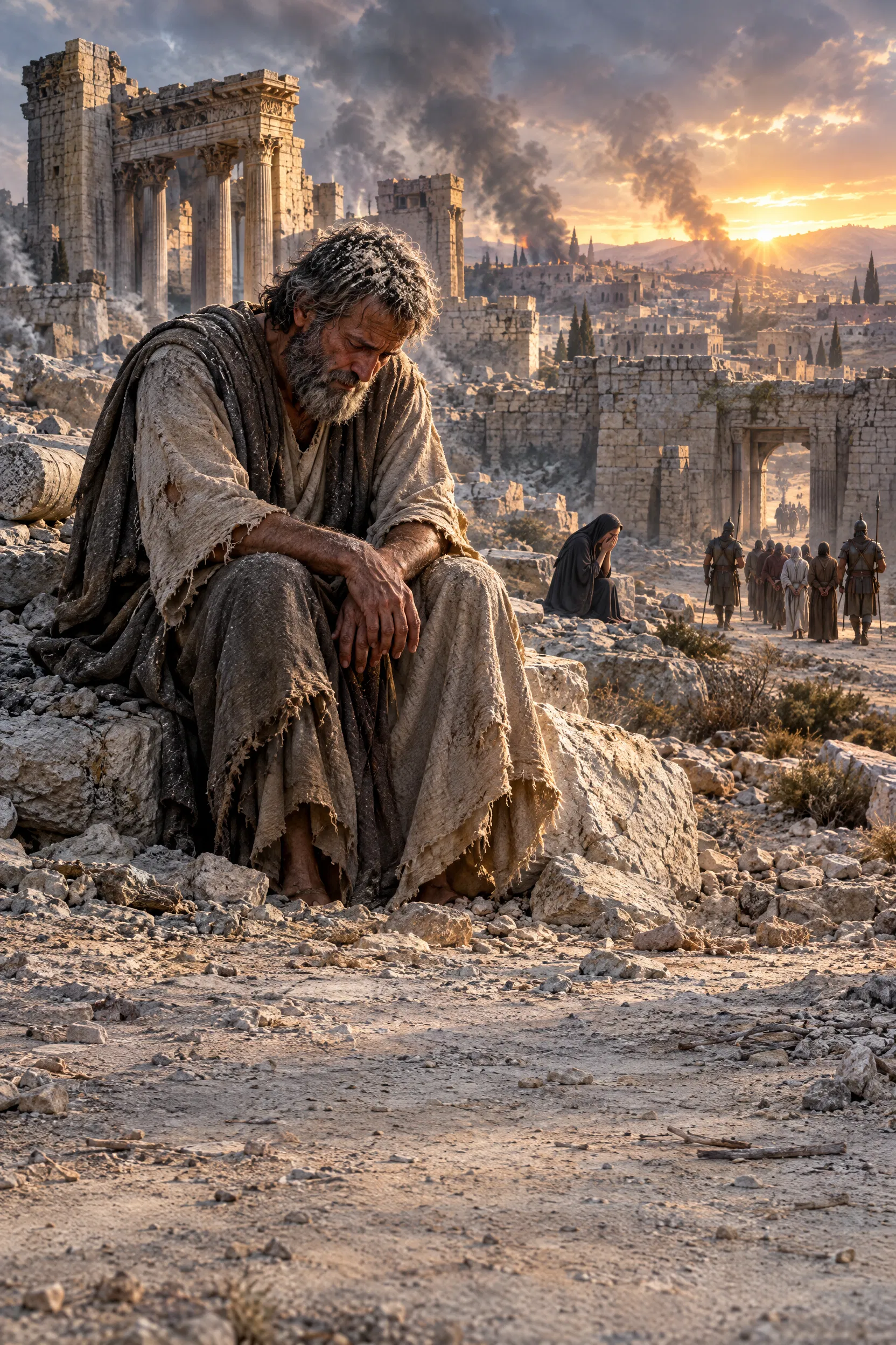 Jeremiah Mourns Among the Ruins of Jerusalem