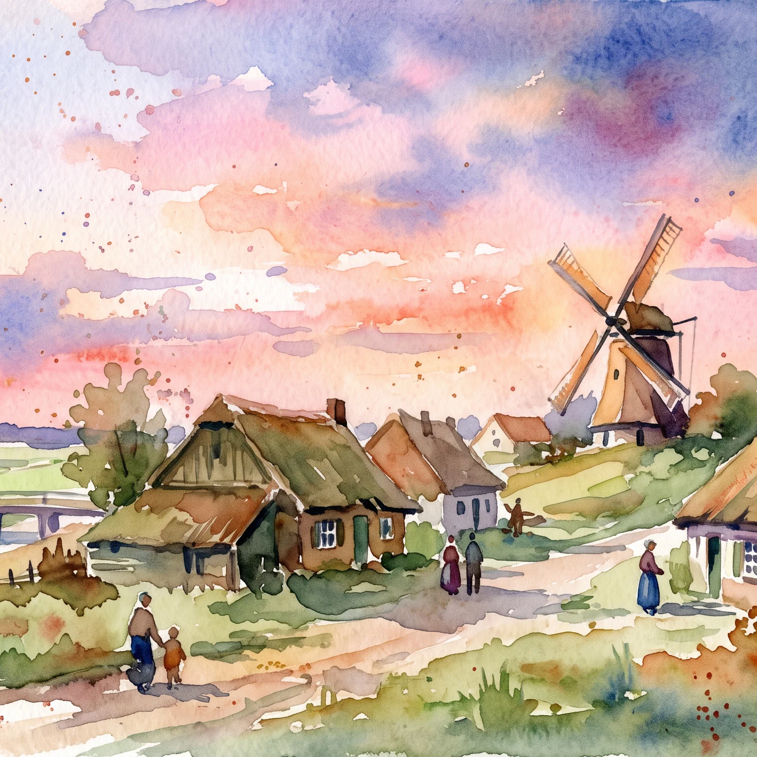 Evening Peace in a Dutch Hamlet