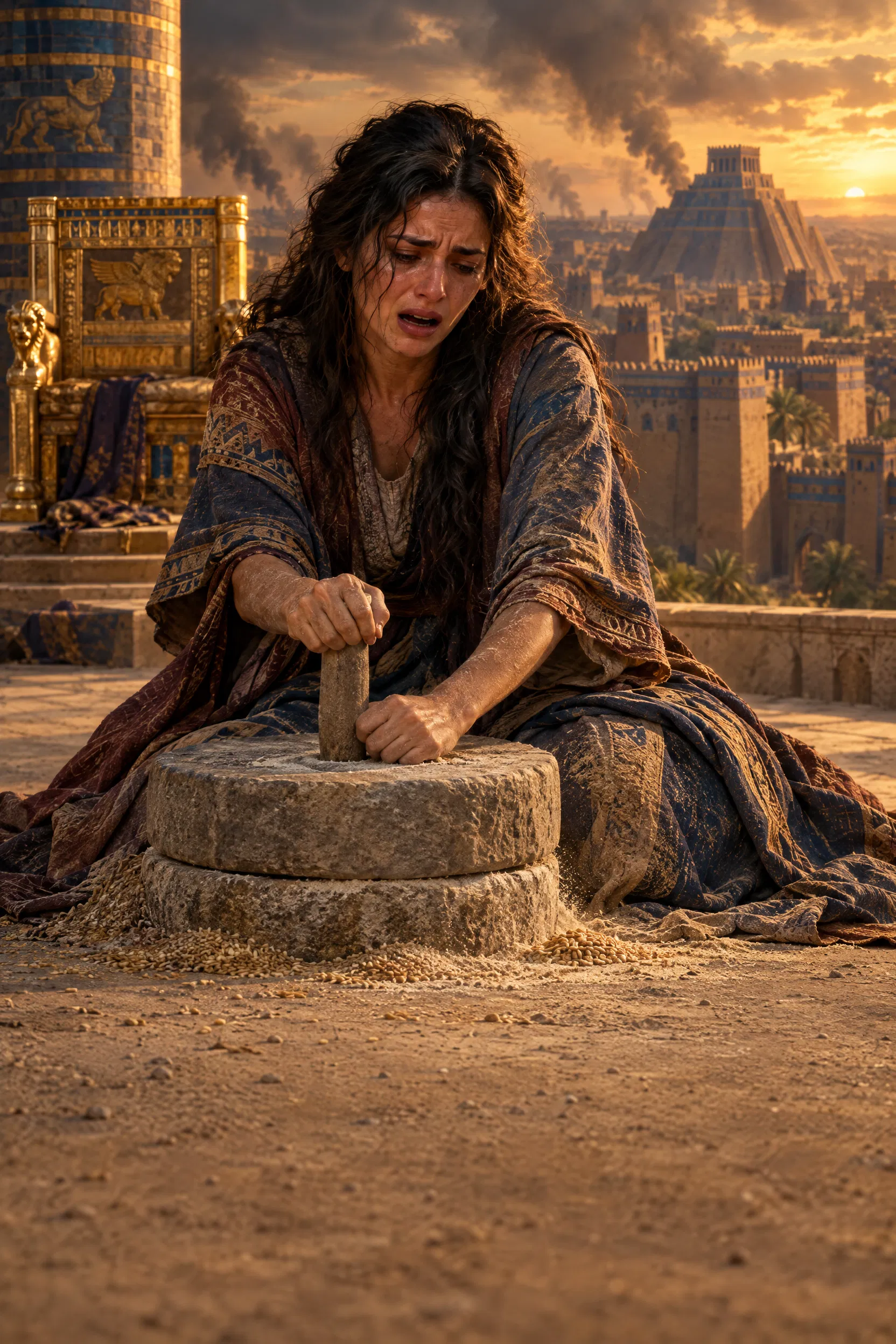 The Daughter of Babylon Grinds Grain in the Dust