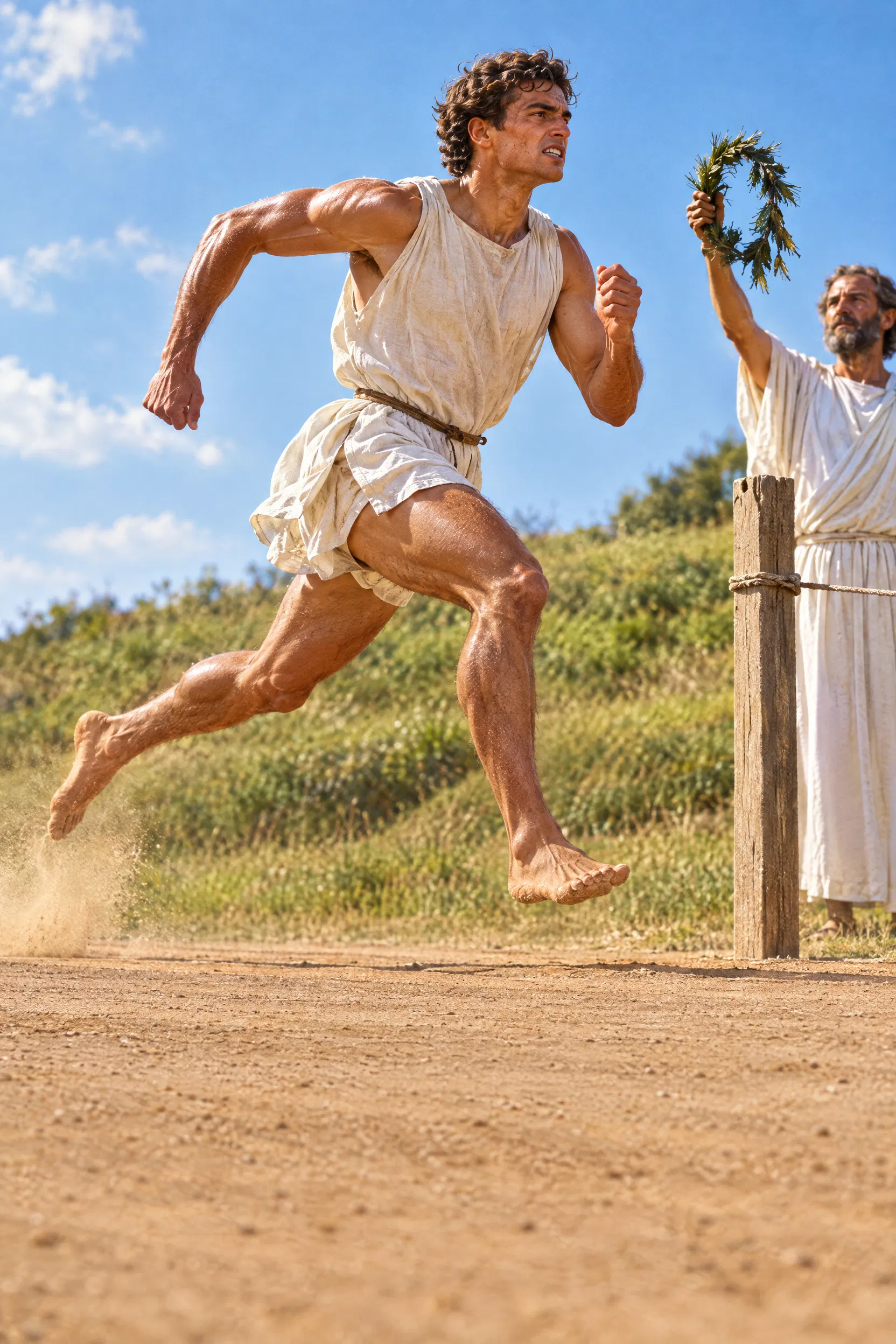 A Greek Runner Races for the Victor's Crown