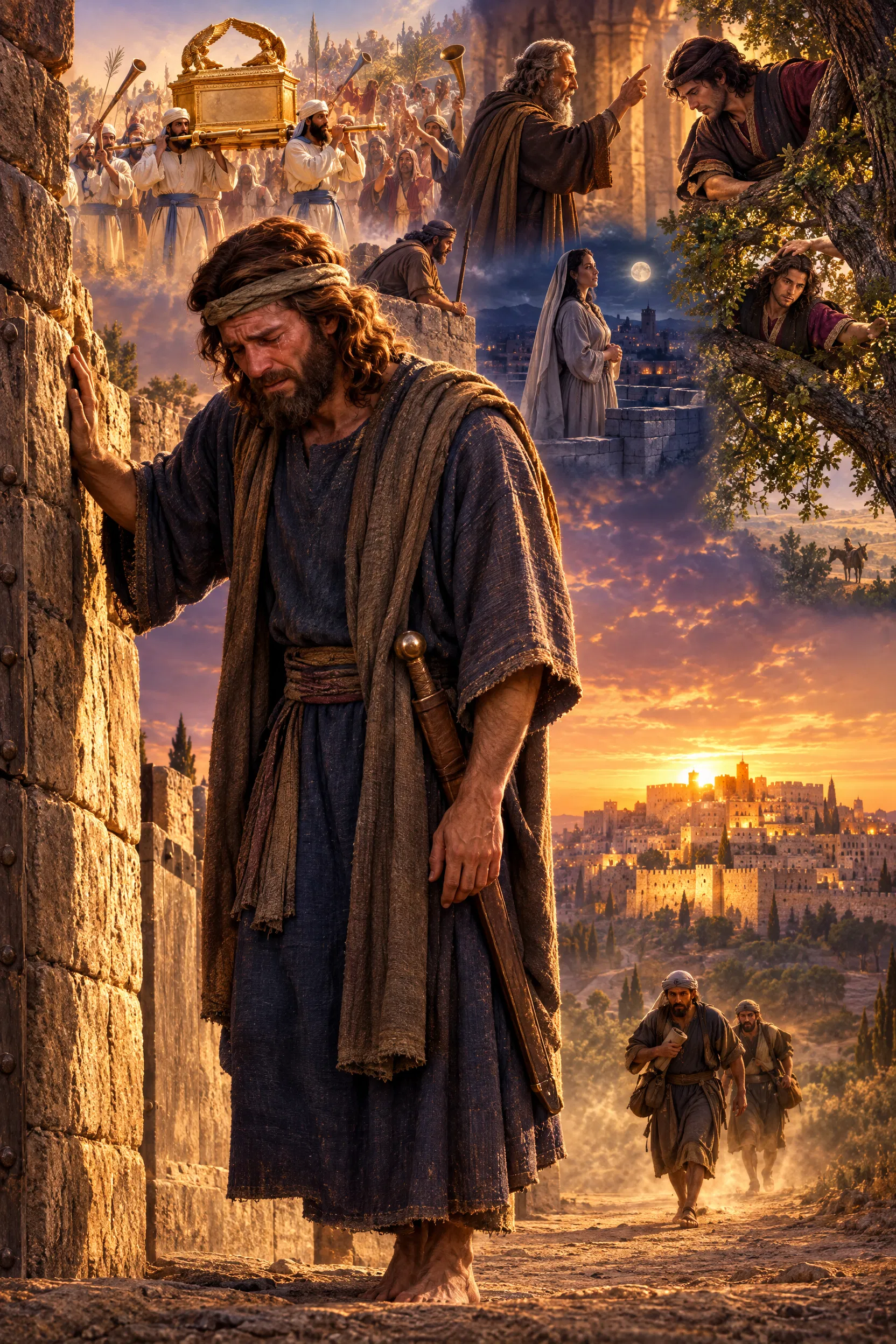 David Weeps on the Wall of Jerusalem