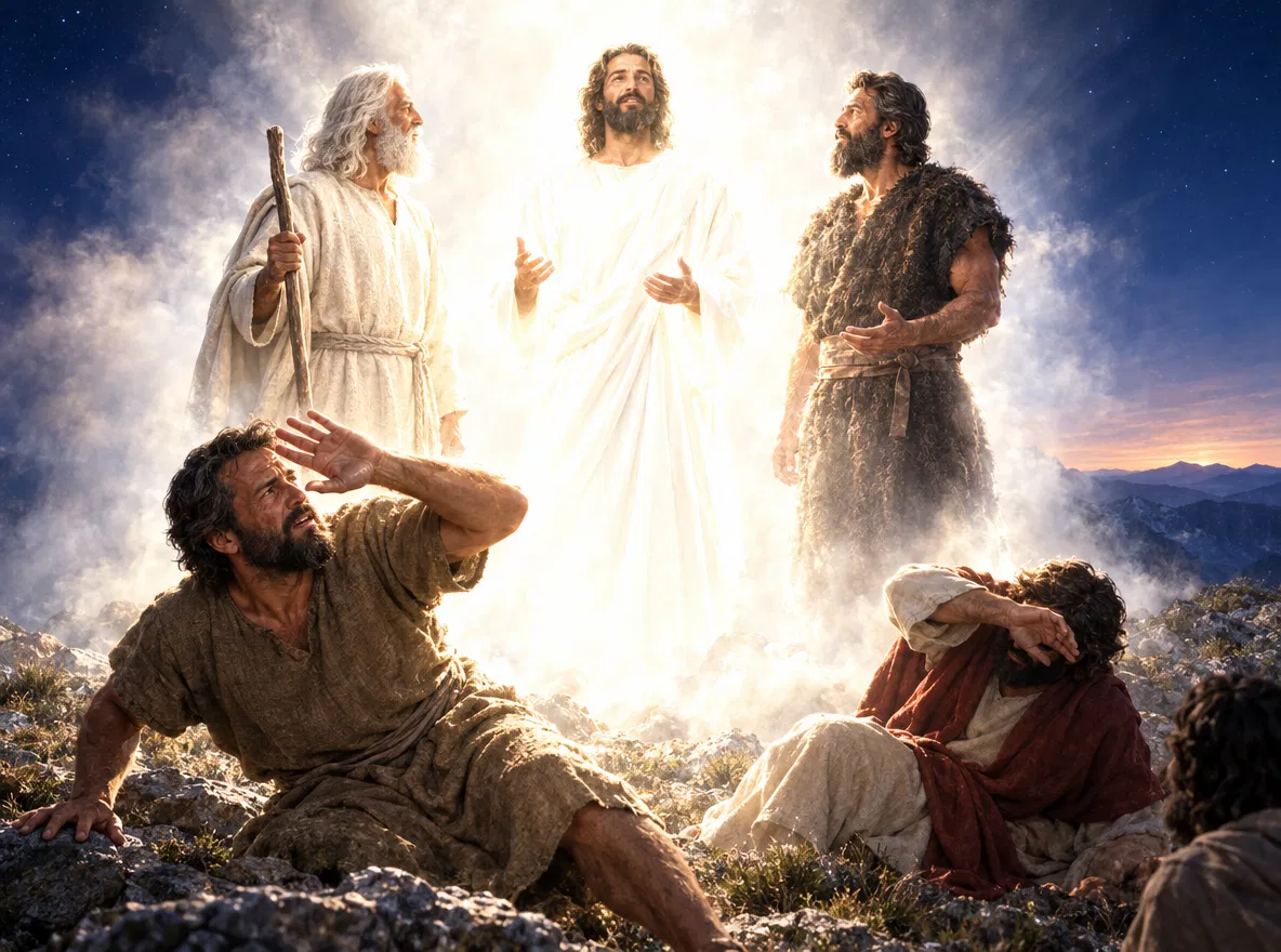 Peter Shields His Eyes at the Transfiguration
