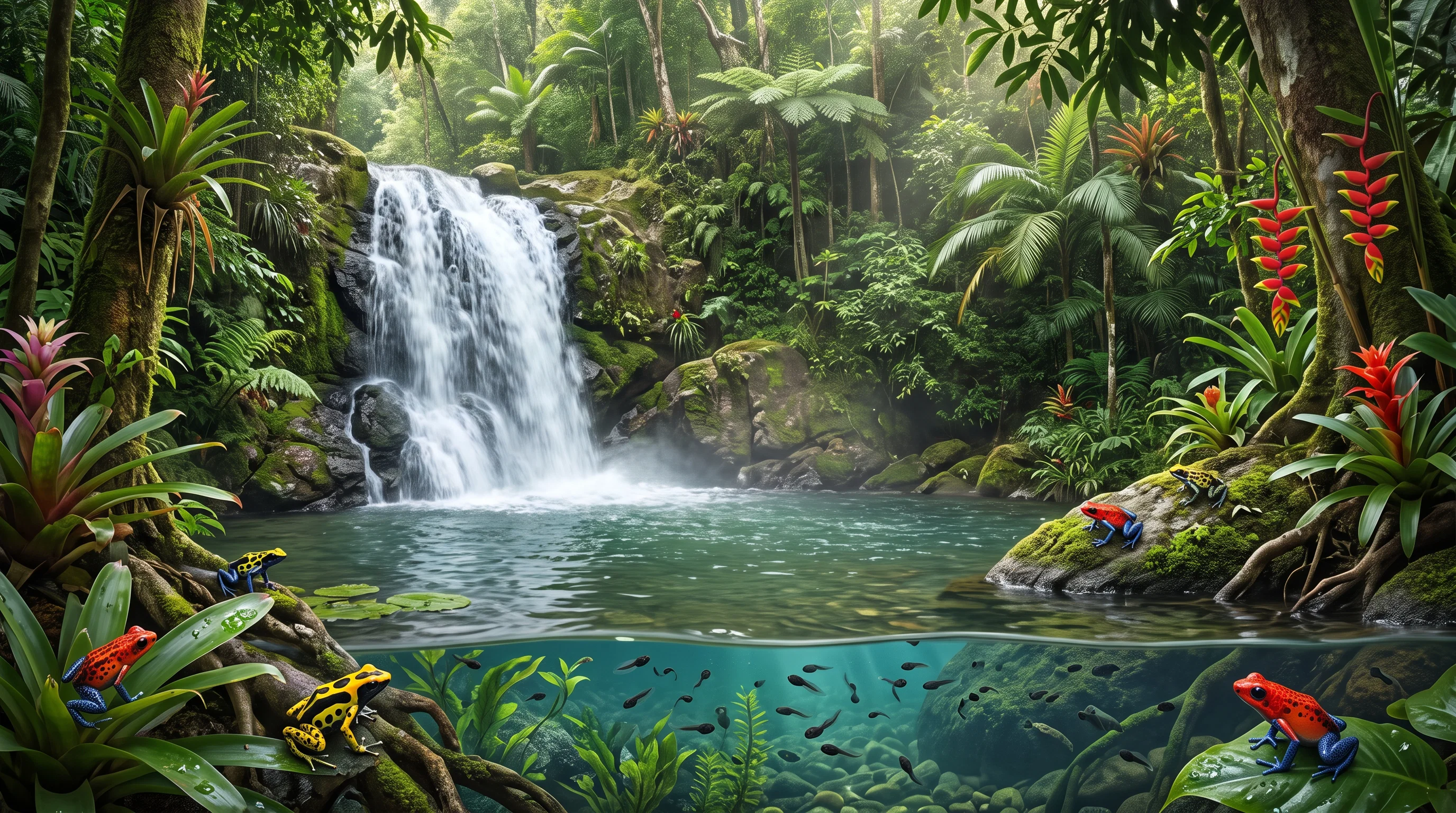 Edenic Cascades Amidst The Lush Canopy