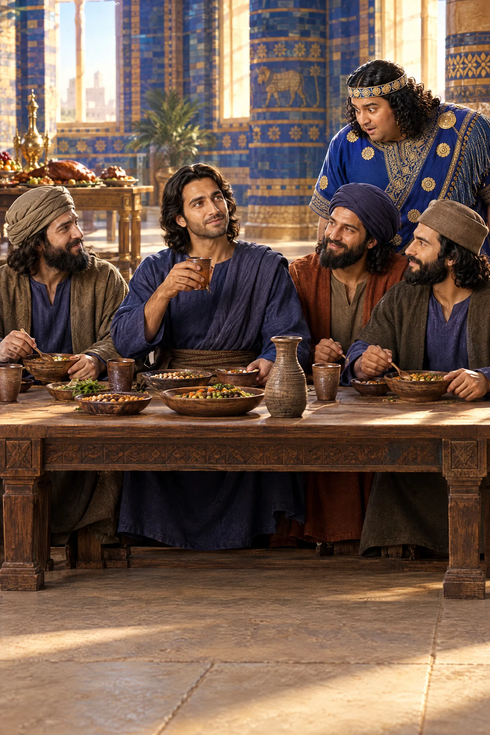 Daniel and His Friends Eat Vegetables in Babylon