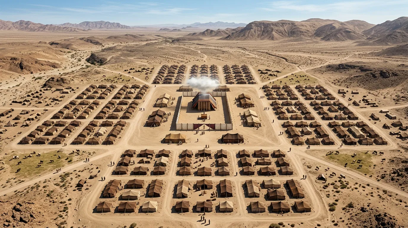 Israelite Camp Around the Tabernacle from Above