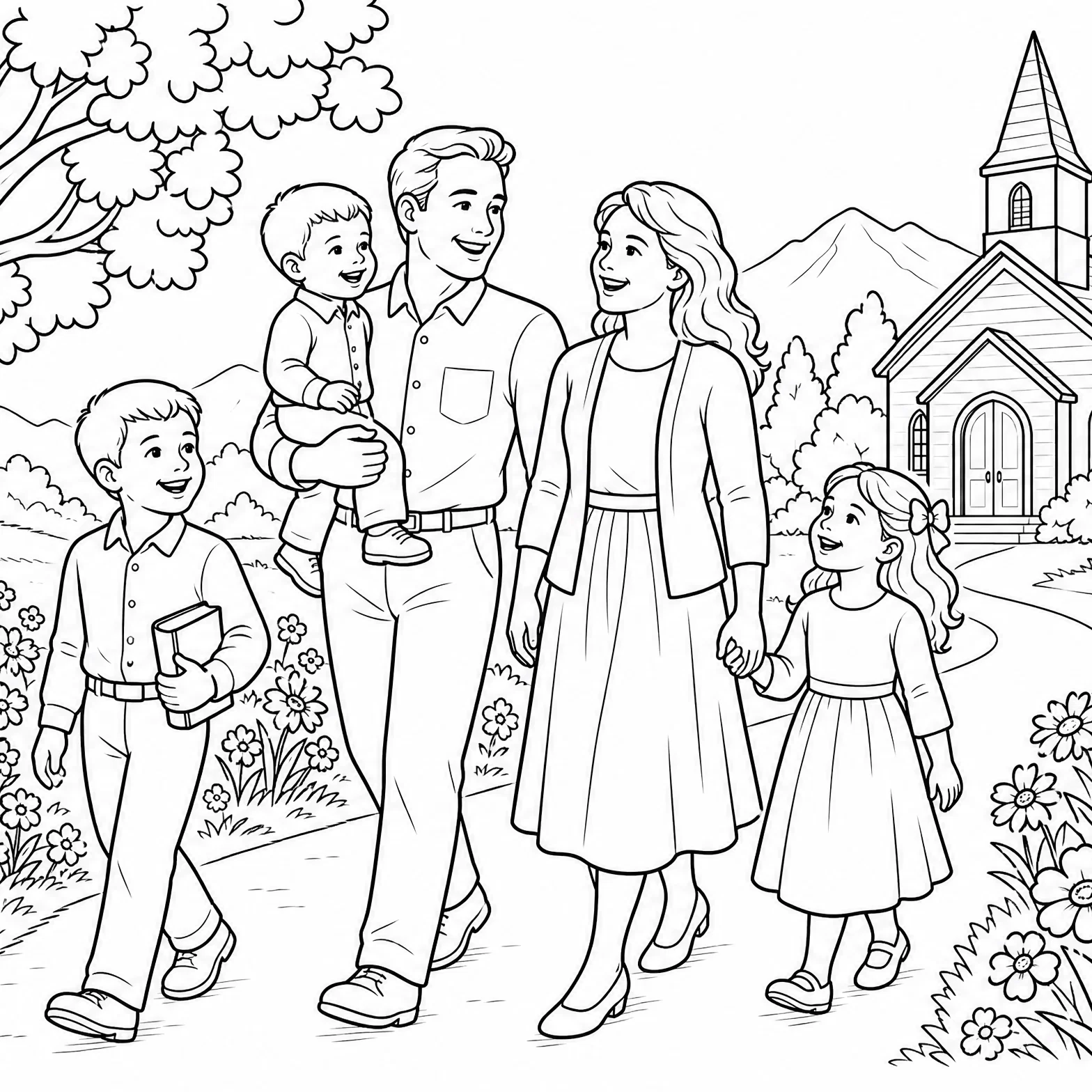 A Faithful Family Walk to Church