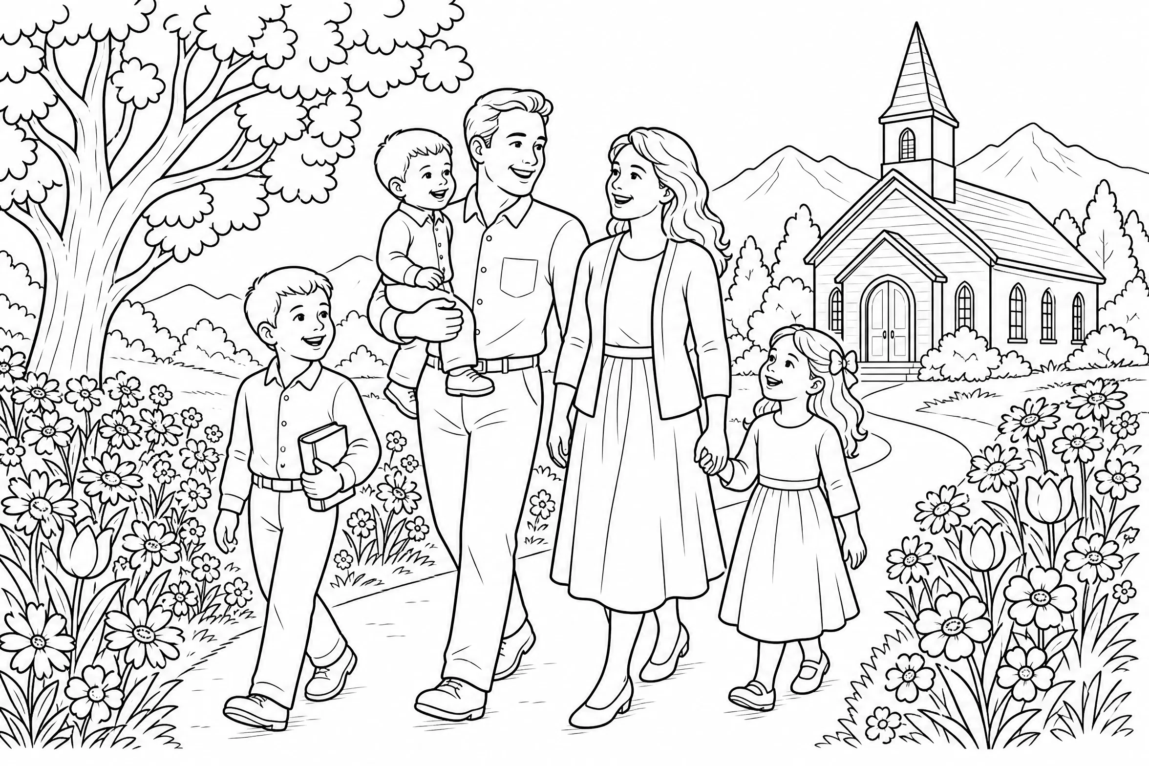 A Faithful Family Walk to Church