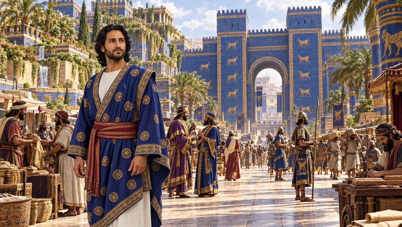 A Young Man in Blue Robes in Babylon