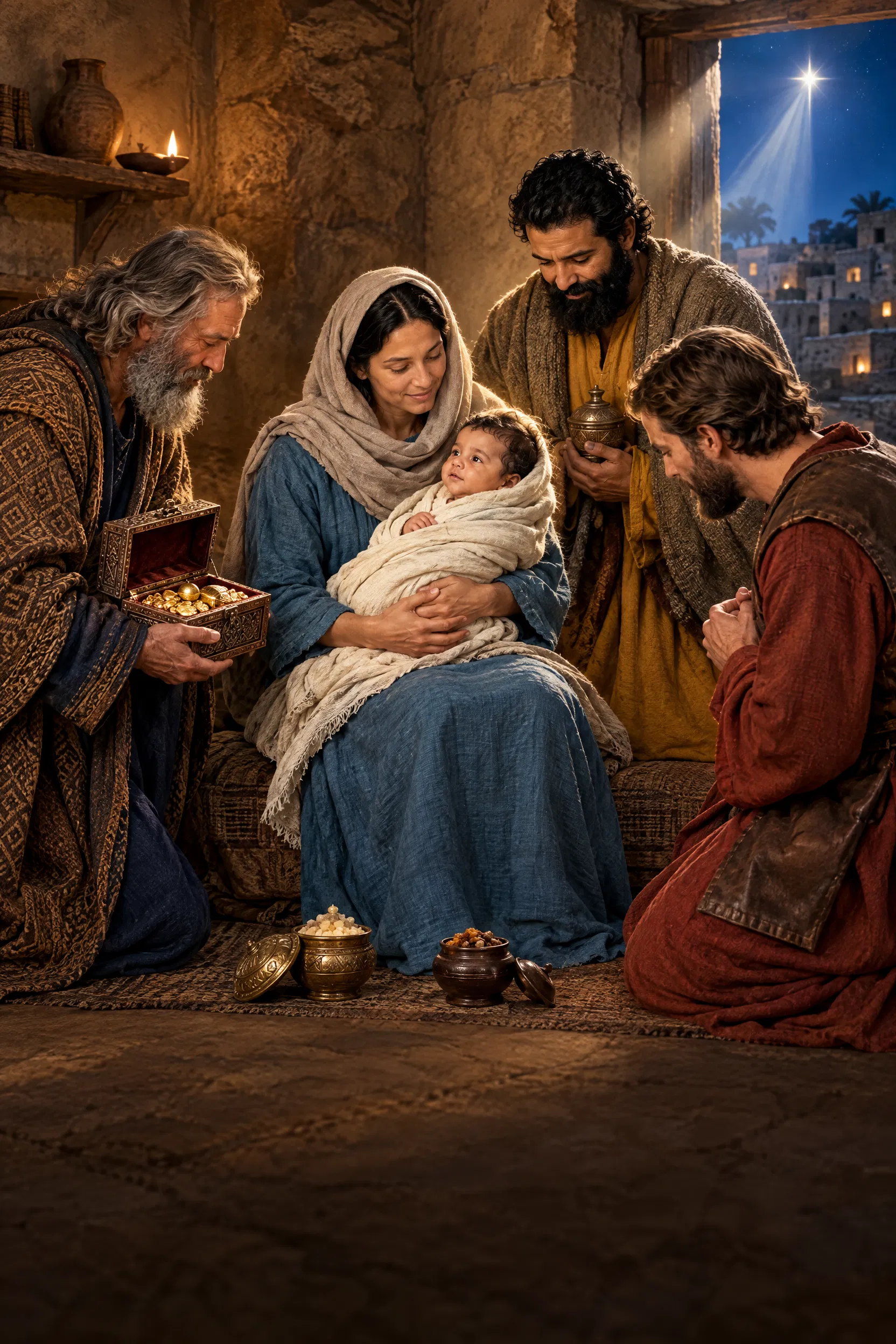 The Wise Men Worship the Child Jesus