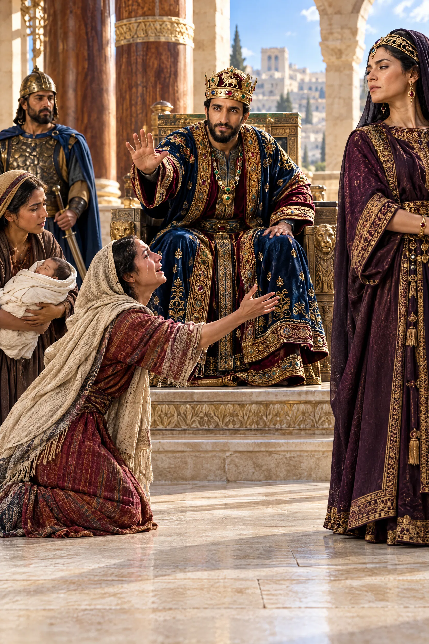 Solomon Judges Between Two Mothers