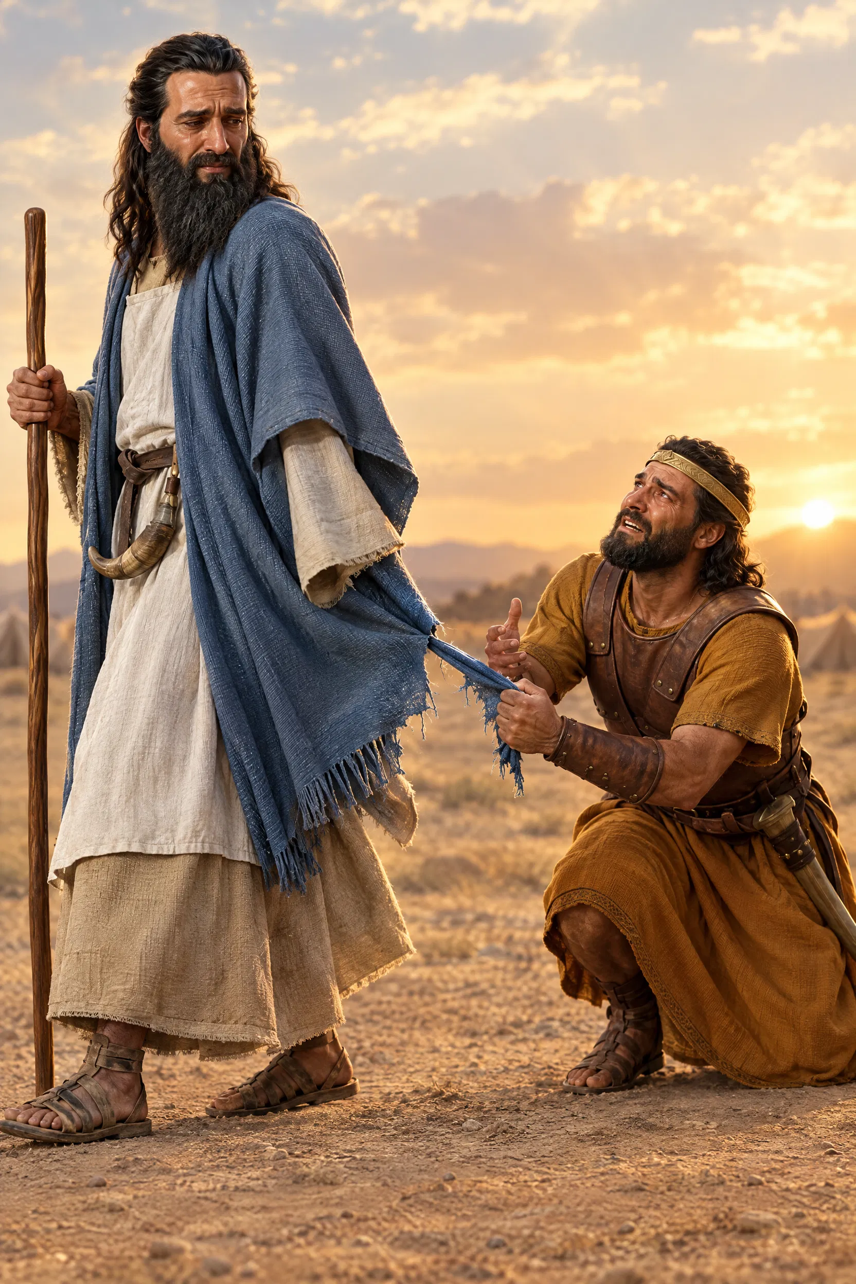 Saul Tears Samuel's Mantle at Gilgal