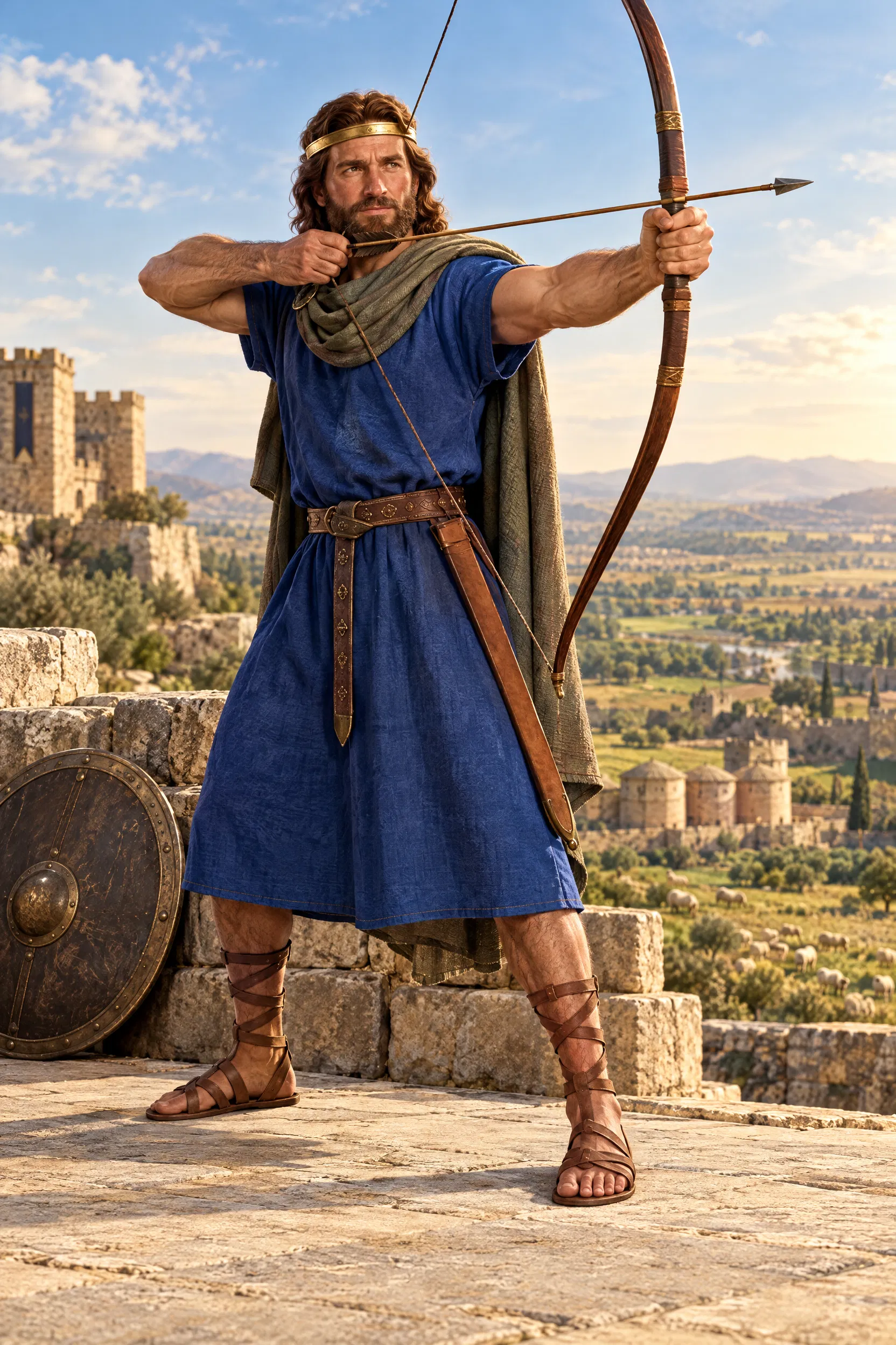 David Draws His Bow From the Tower
