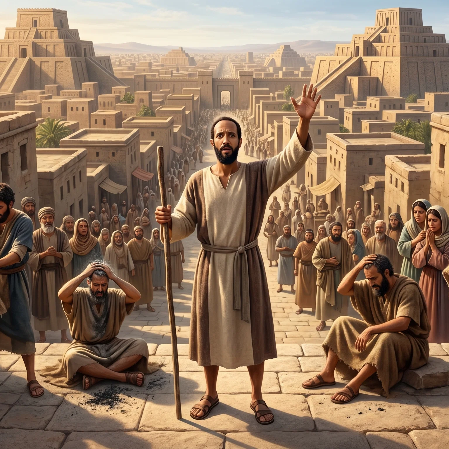 Jonah Proclaims Repentance in Great Nineveh