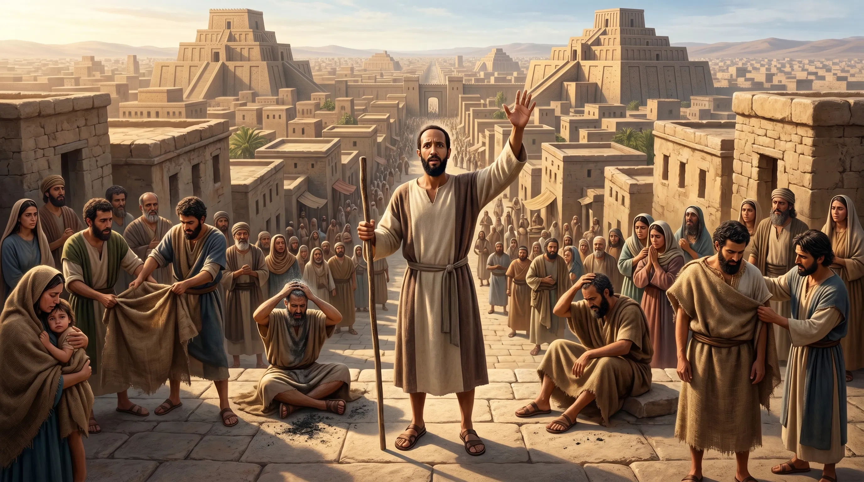Jonah Proclaims Repentance in Great Nineveh