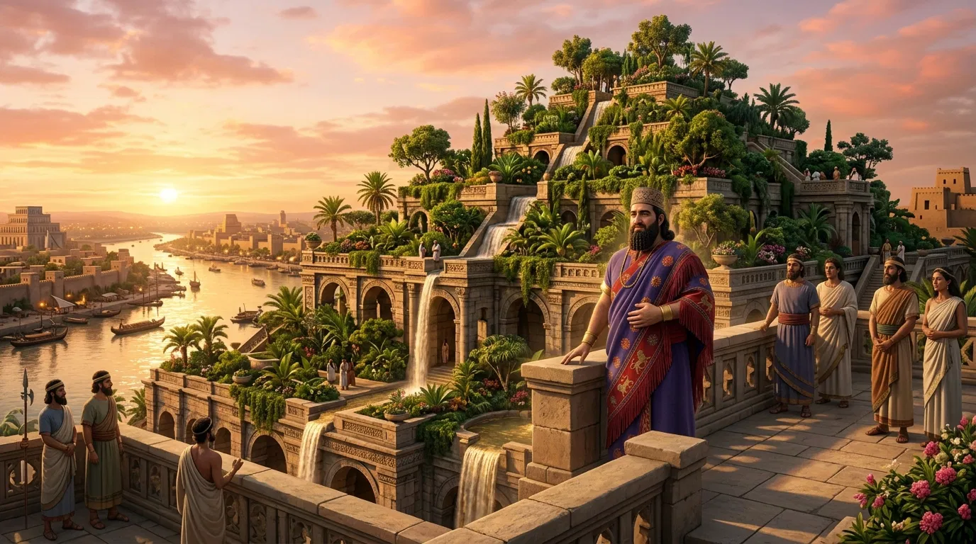 Nebuchadnezzar Overlooking the Hanging Gardens of Babylon