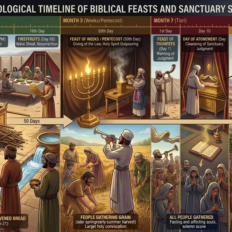 The Feasts overlaid in the Sanctuary Model