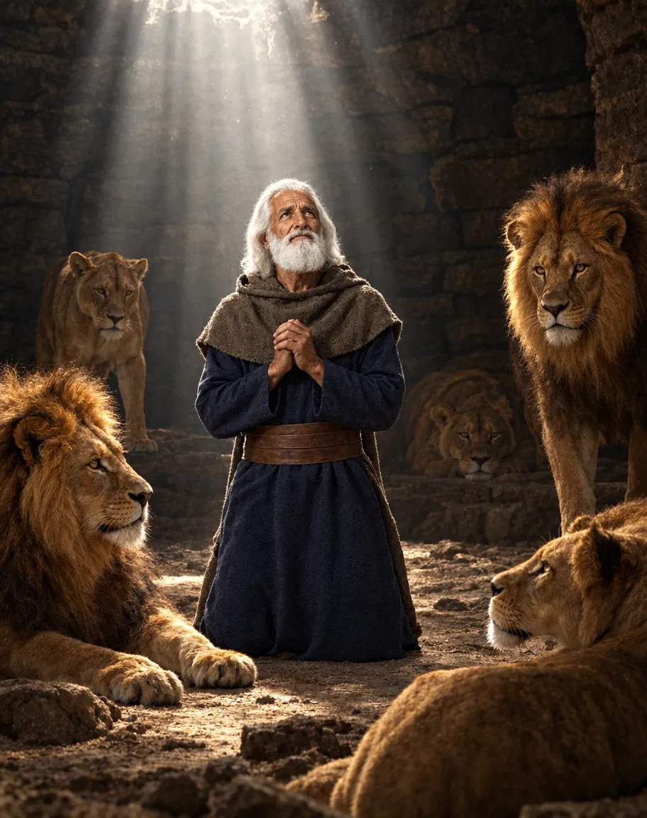 Daniel Praying Among the Lions