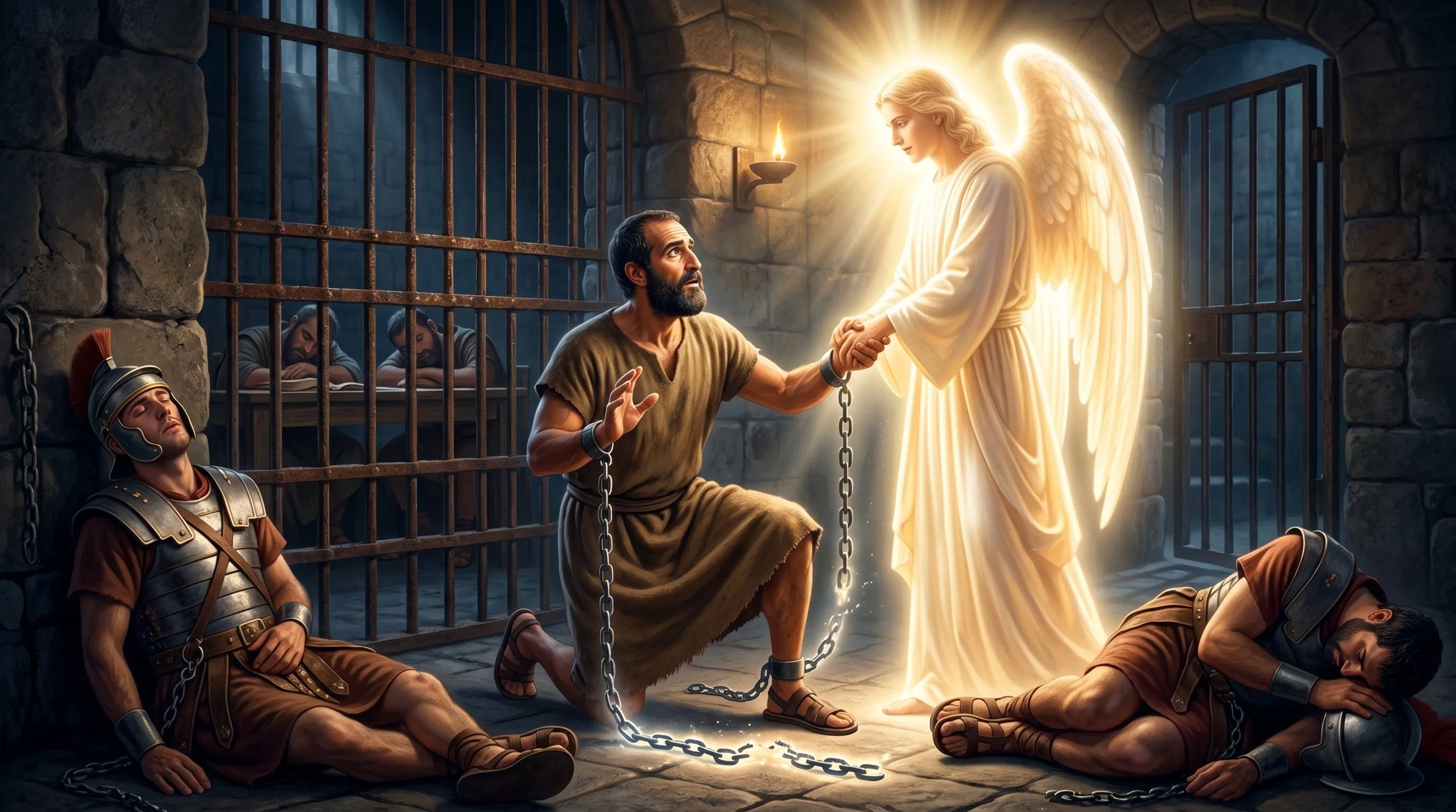 An Angel Frees Peter from Prison