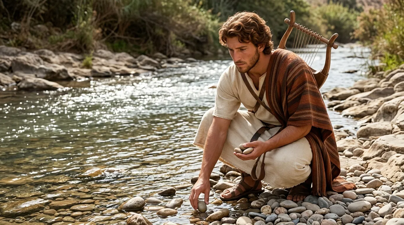 David Chooses Smooth Stones from the Brook