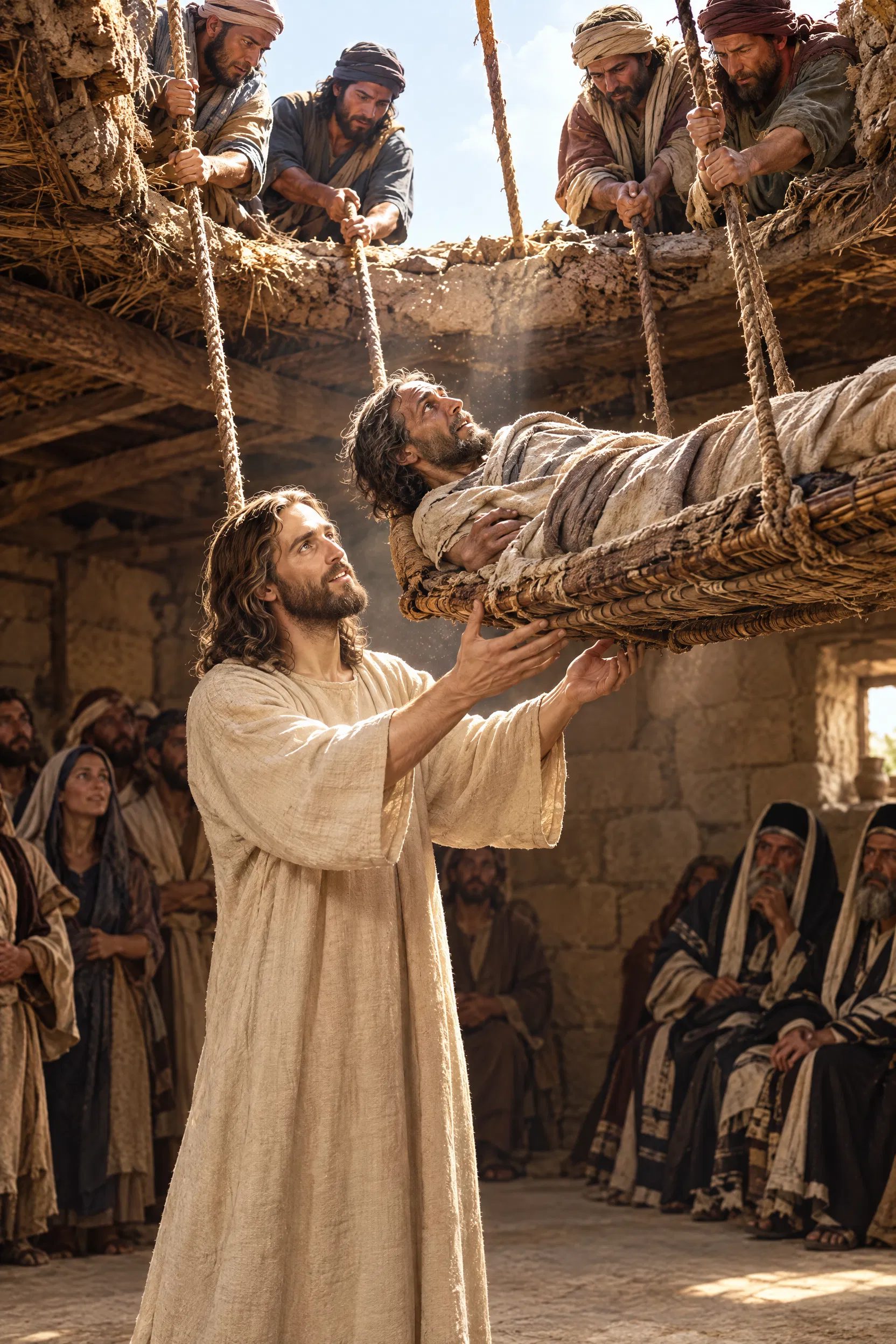 The Paralysed Man Lowered Through the Roof