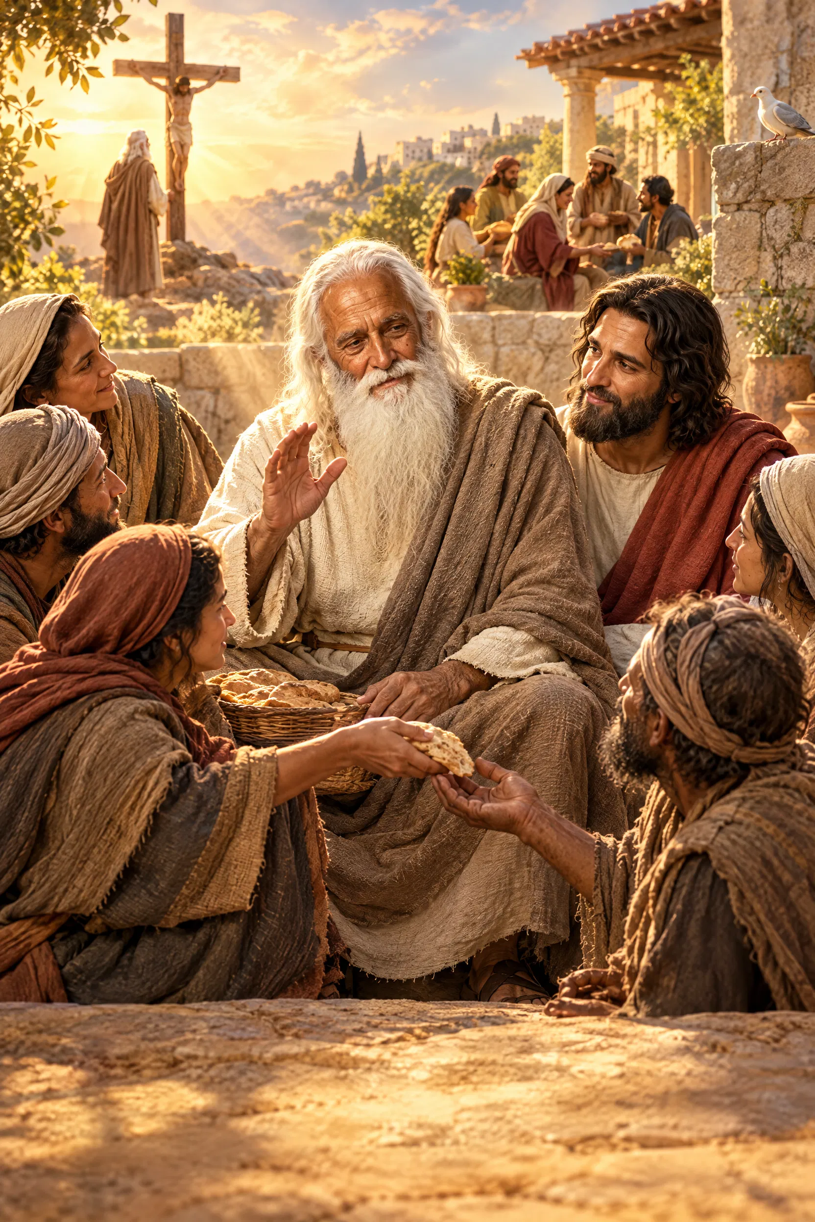 Aged John Blesses Believers in Ephesus