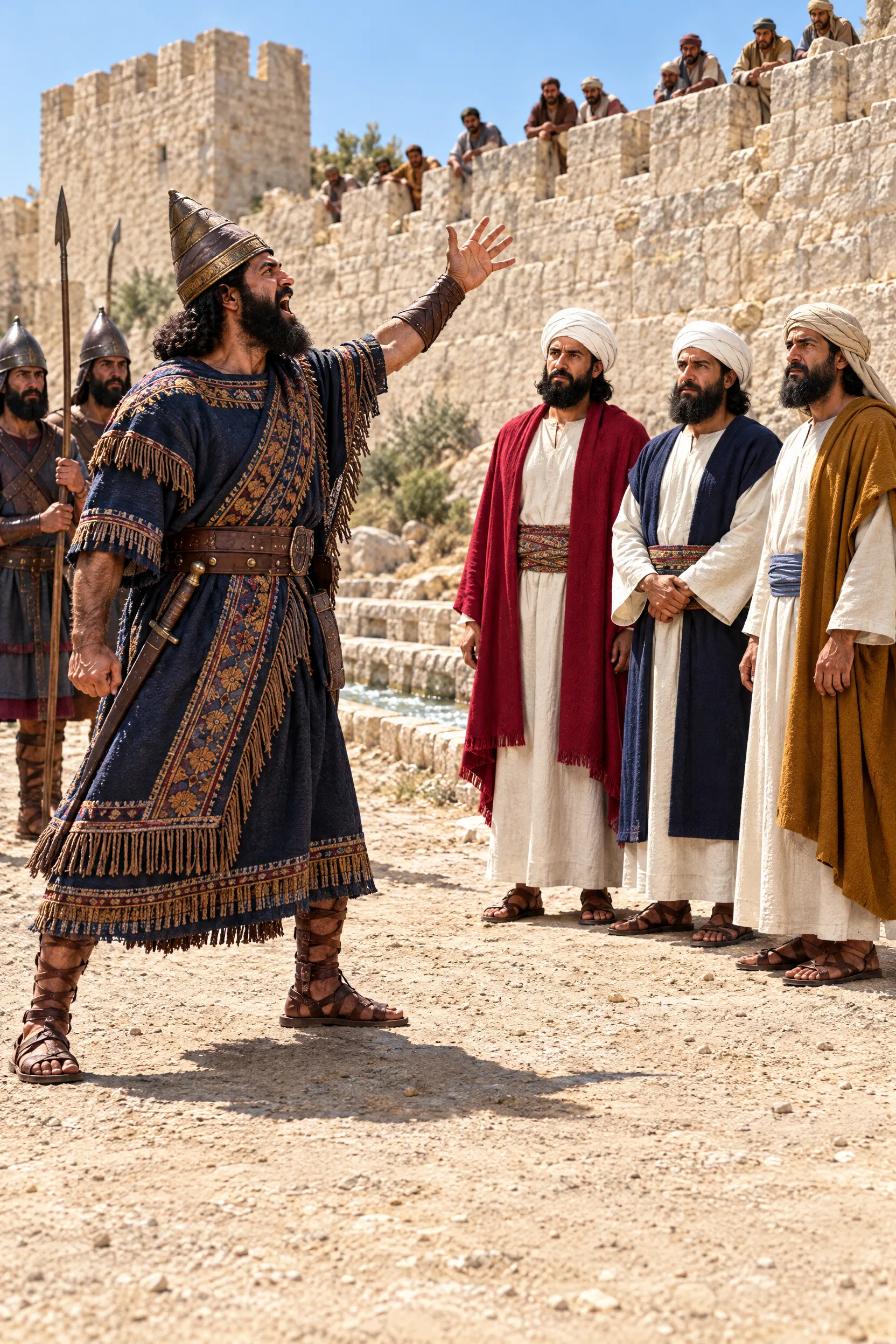 Rabshakeh Shouts a Challenge at Jerusalem's Wall