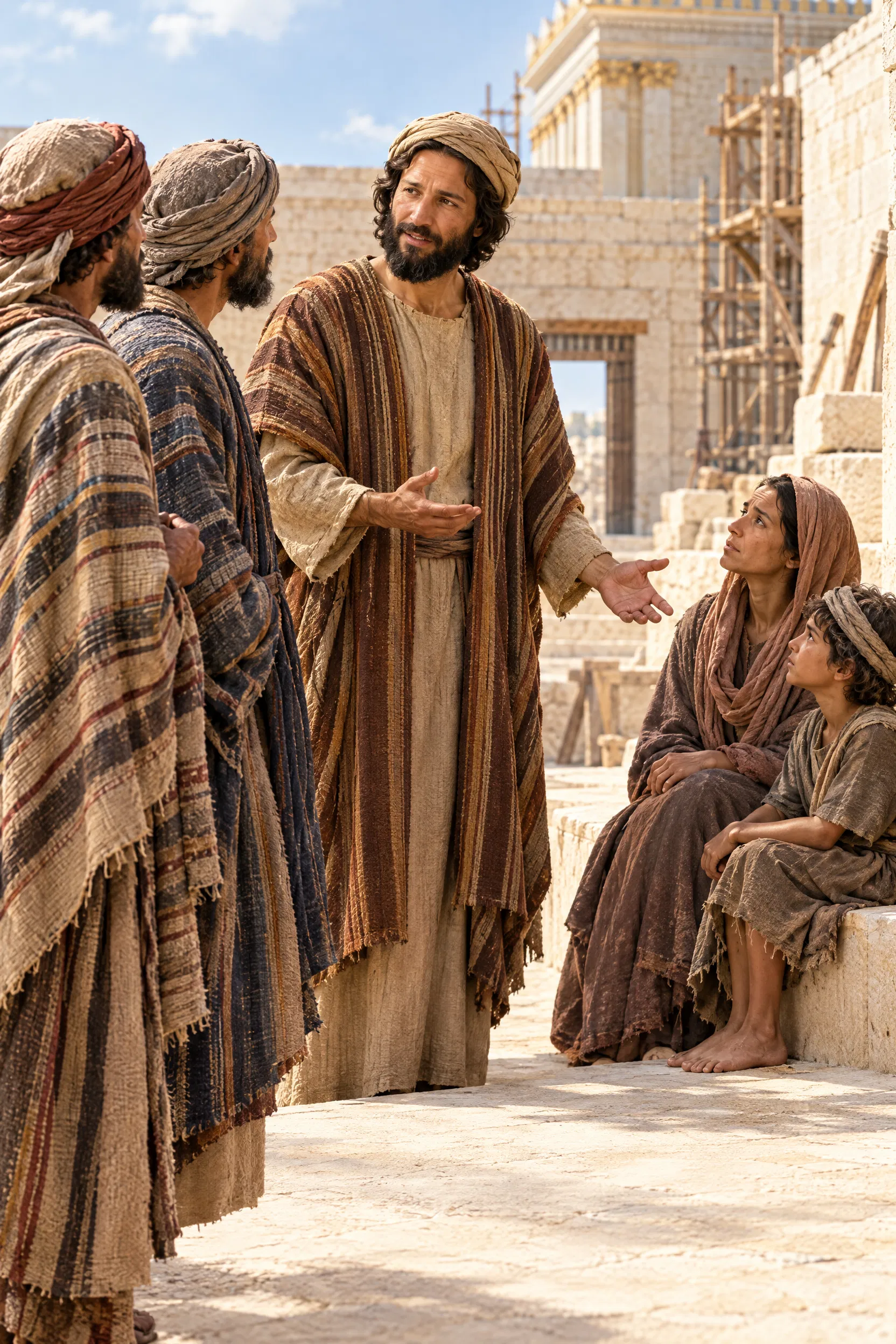 Zechariah Answers Envoys with the Widow and Orphan Nearby