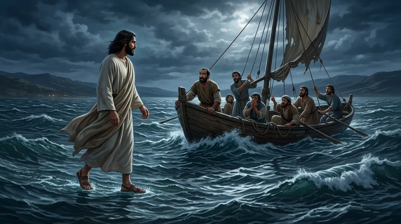 Jesus Walks on the Sea Toward the Disciples' Boat
