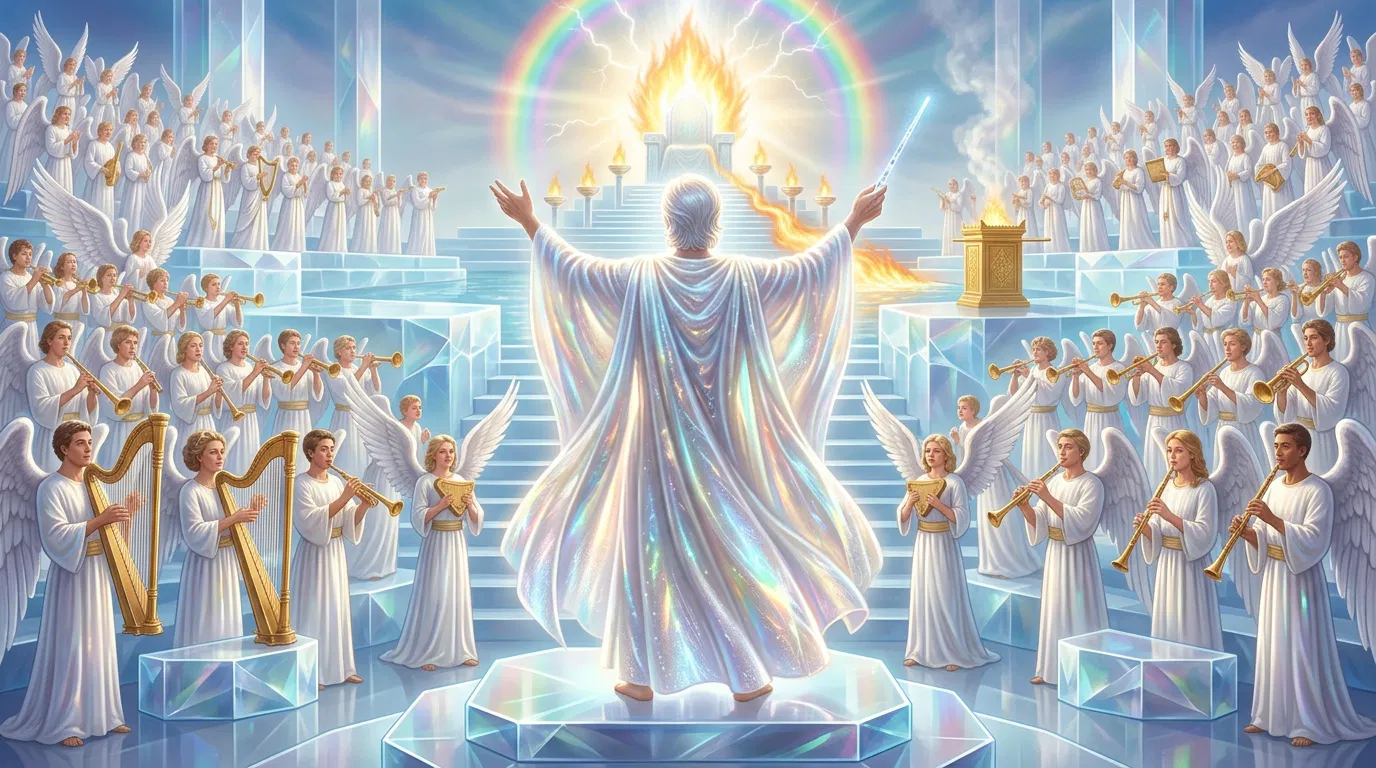 Lucifer Leading the Angel Choir Before the Throne