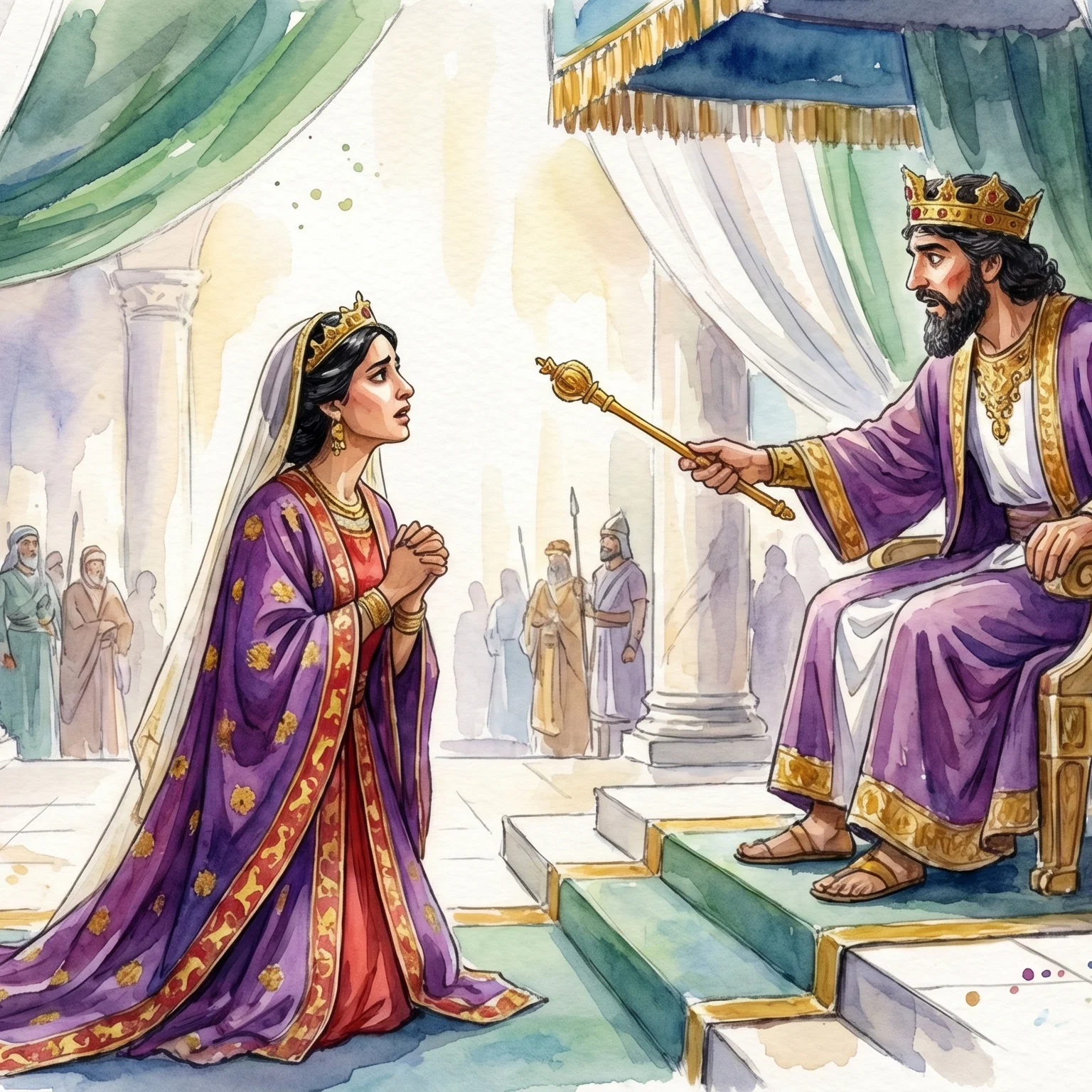 Esther Before the King's Golden Throne