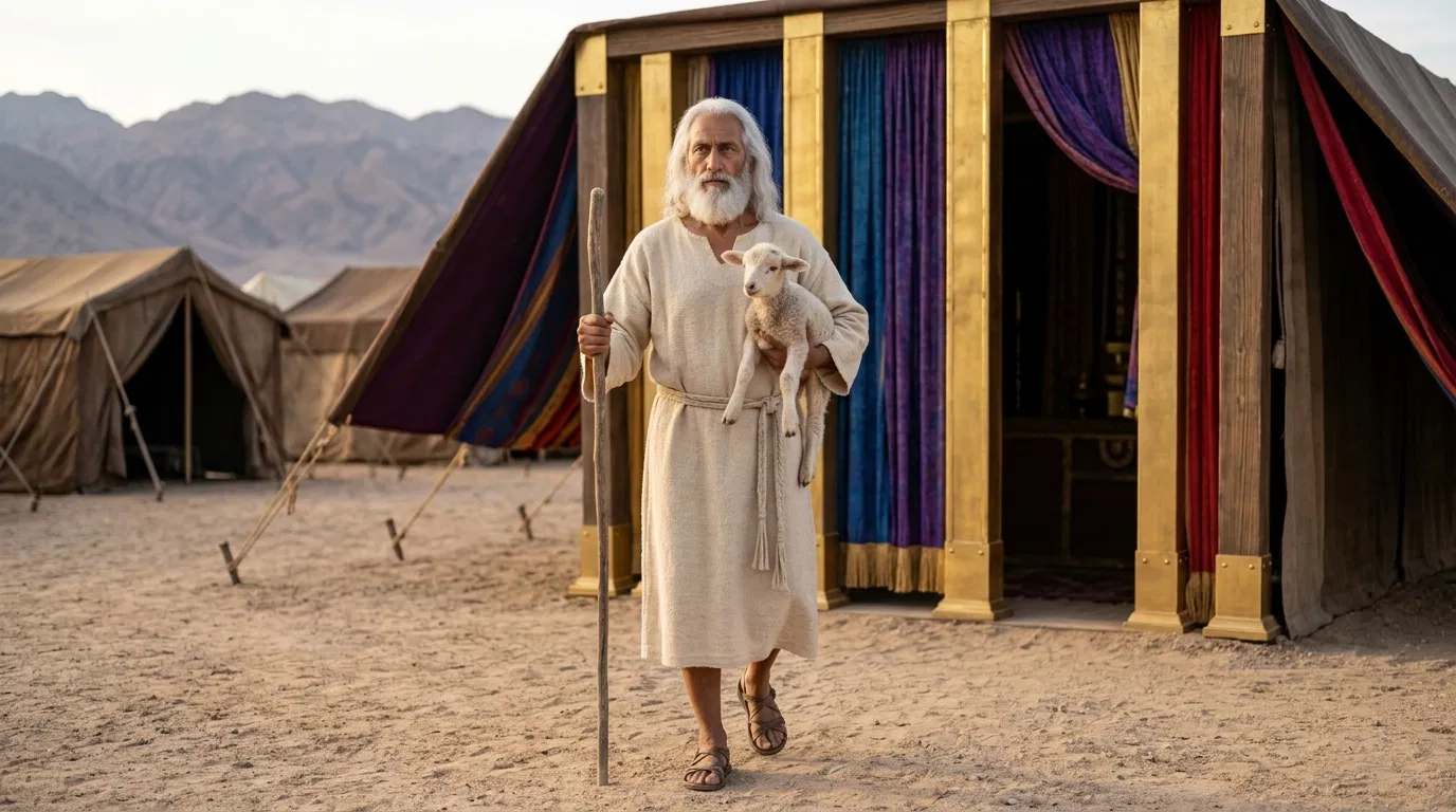 Israelite Carrying a Lamb to the Tabernacle