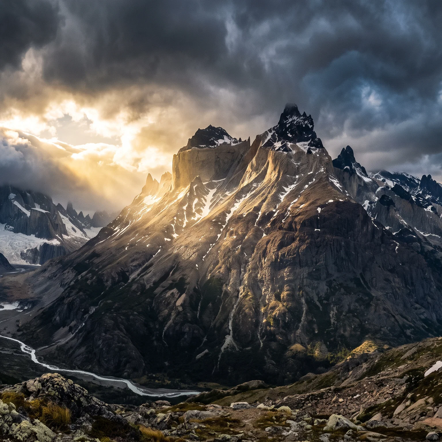 Divine Light Over the Granite Peak