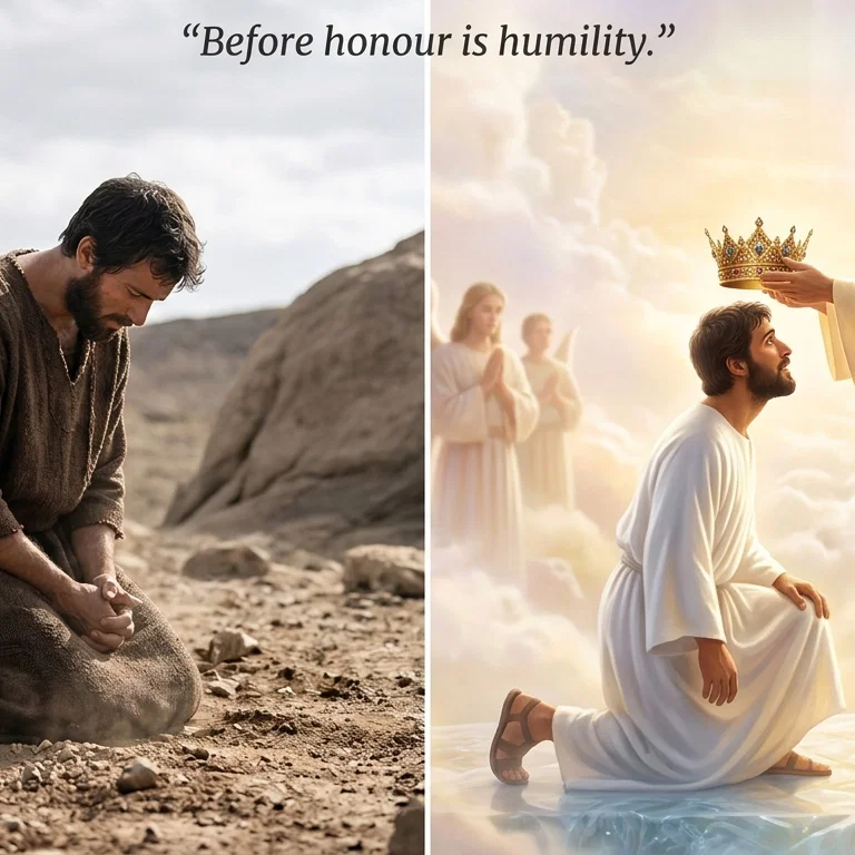 “Before honour is humility.” Before the crown, the cross.