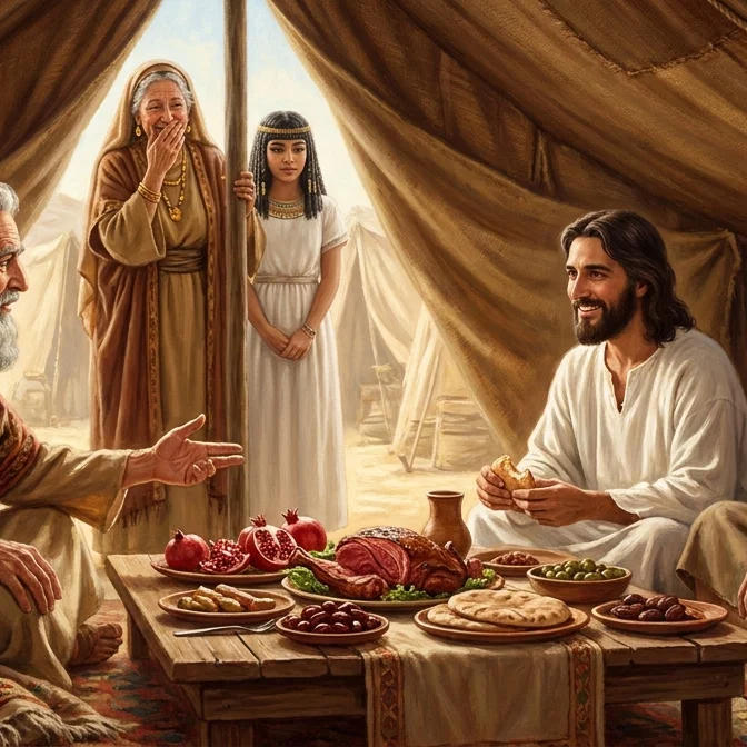 A Divine Encounter Under Desert Canopies
