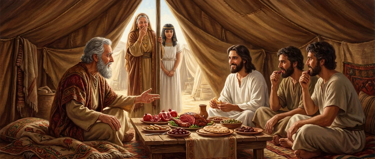 A Divine Encounter Under Desert Canopies