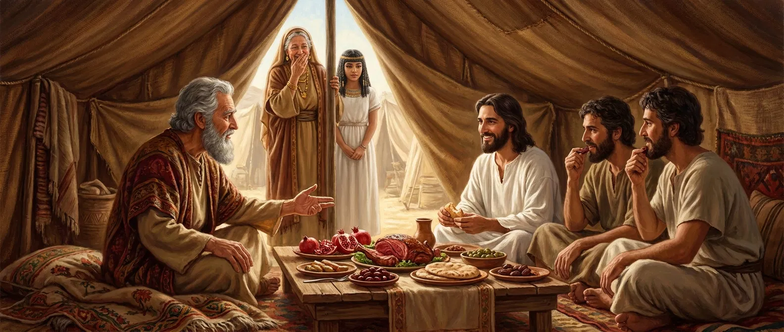A Divine Encounter Under Desert Canopies