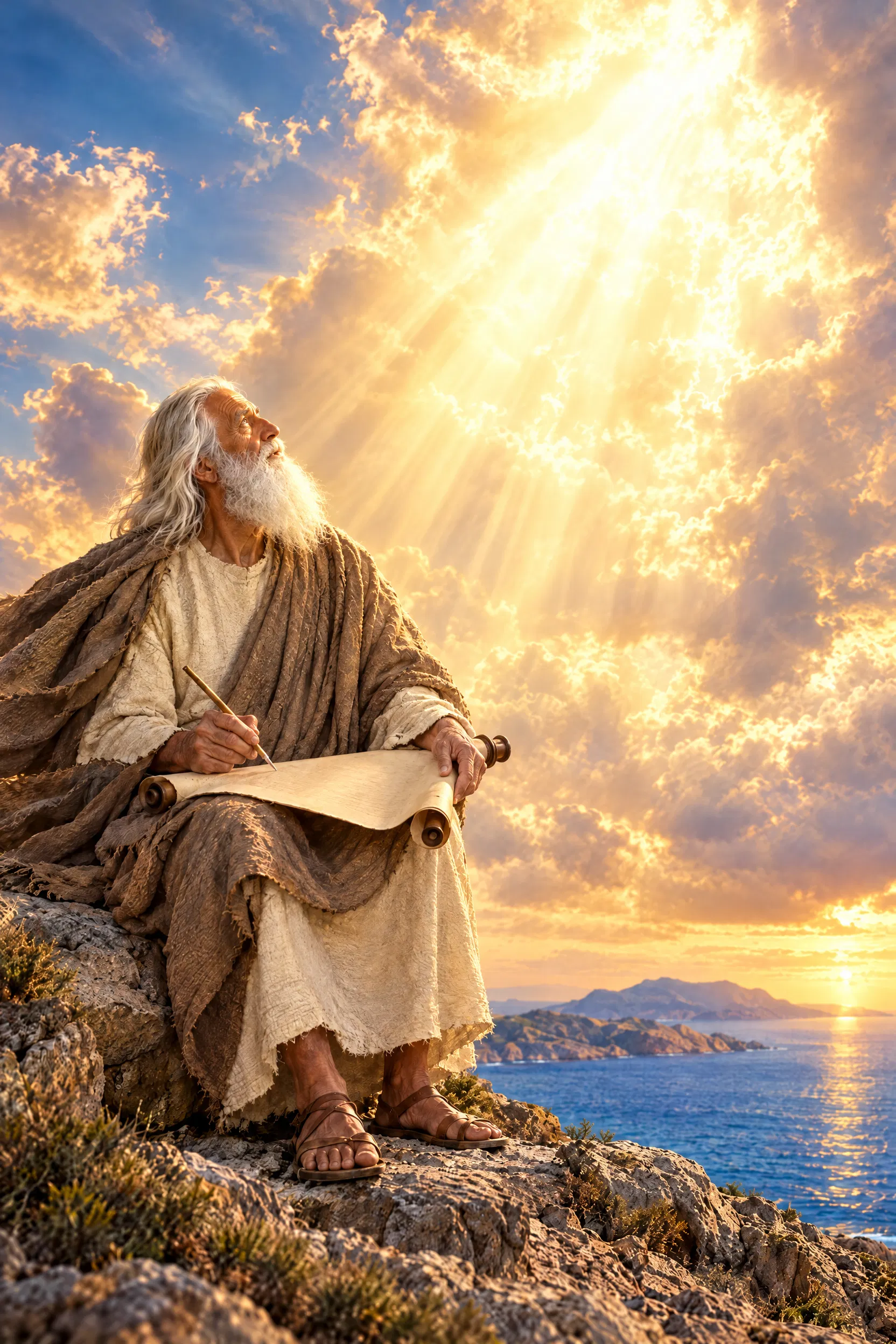 John Writes on the Rock of Patmos