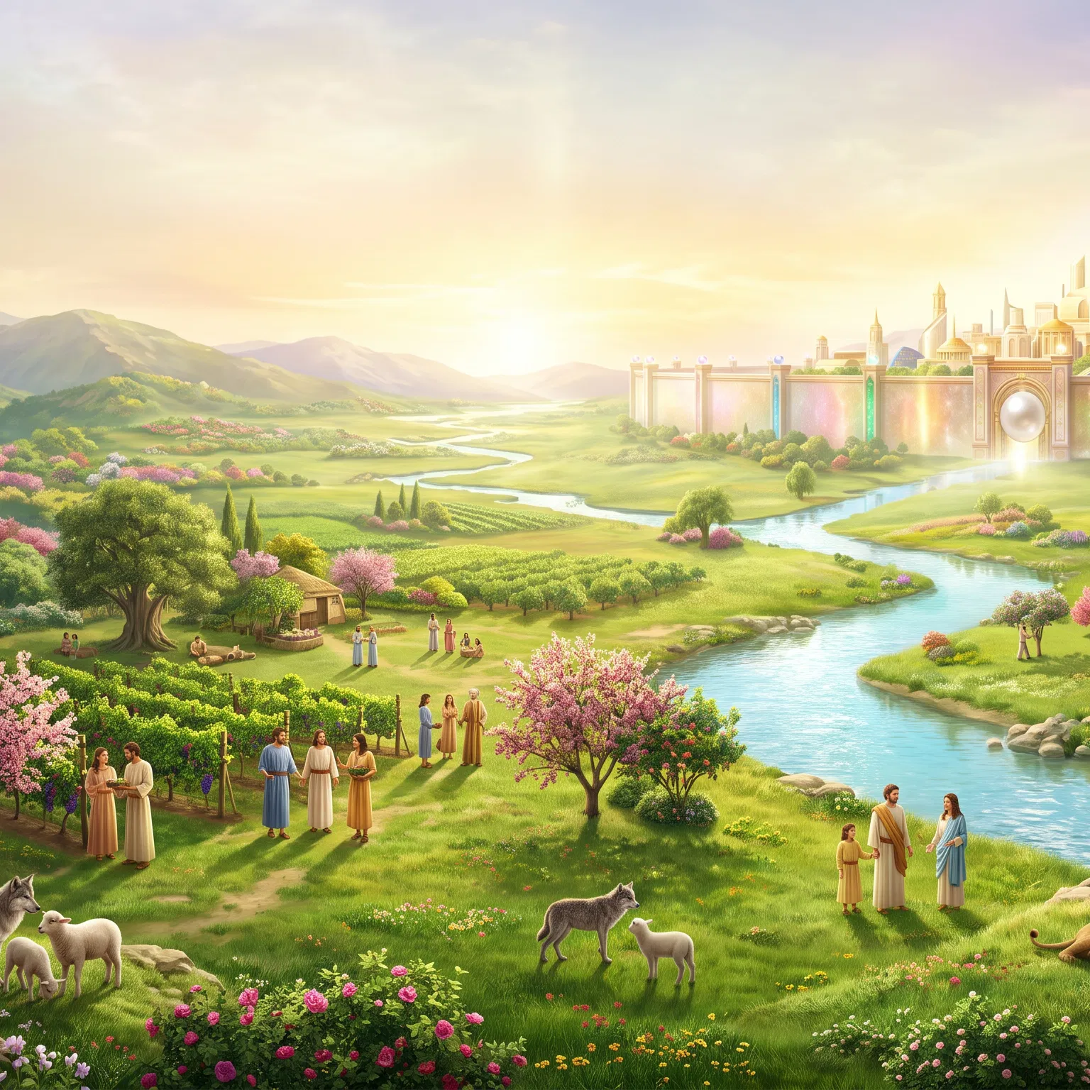 New Earth with the Holy City and River
